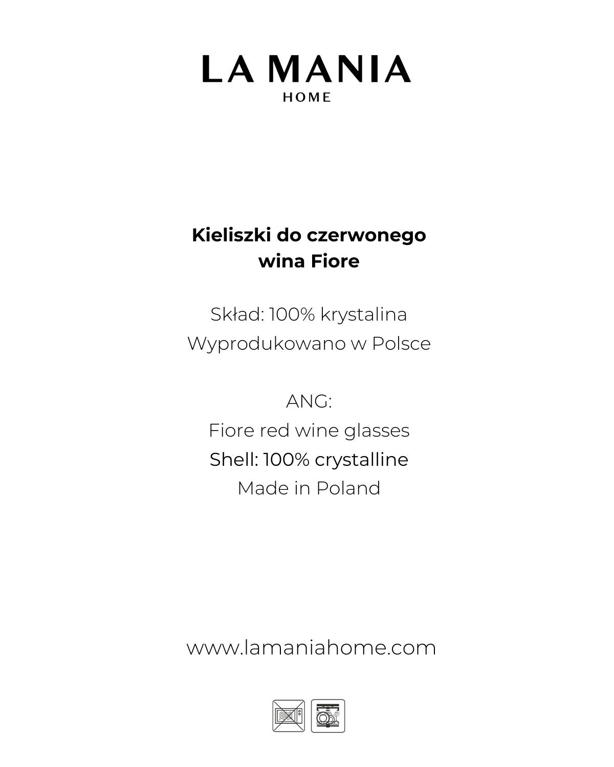 Kieliszki do czerwonego wina Fiore