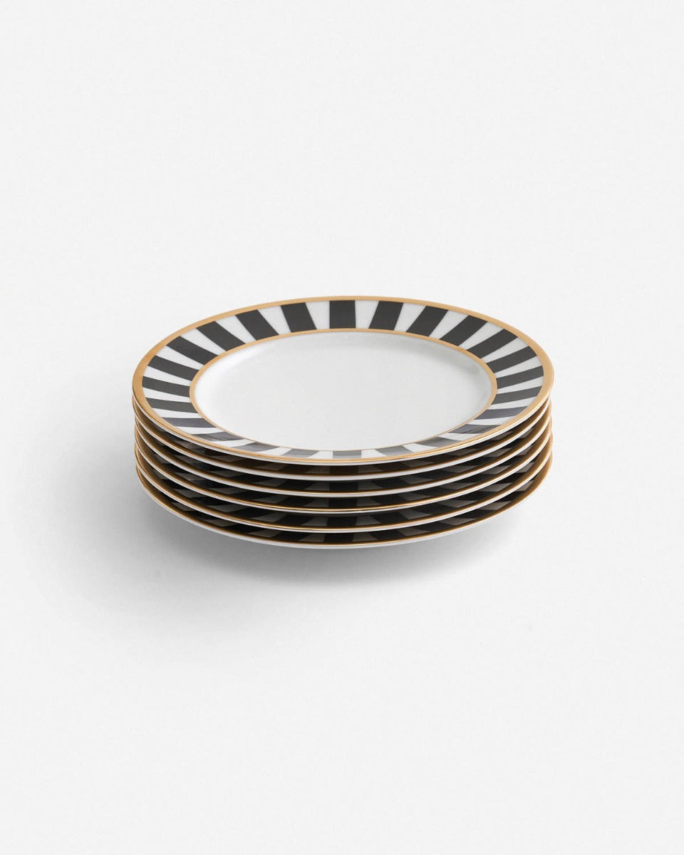 Talerzyki deserowe dla 6 os. Stripes Black