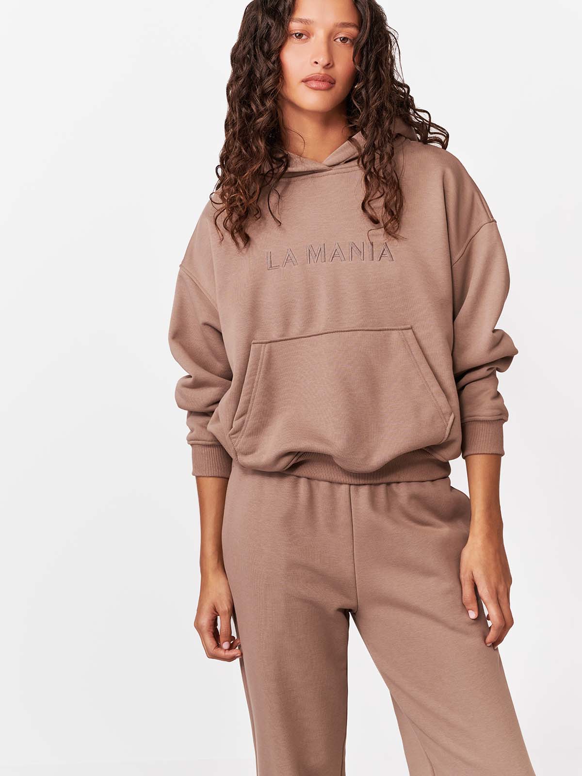 BLUZA Z KAPTUREM BROOK TAUPE