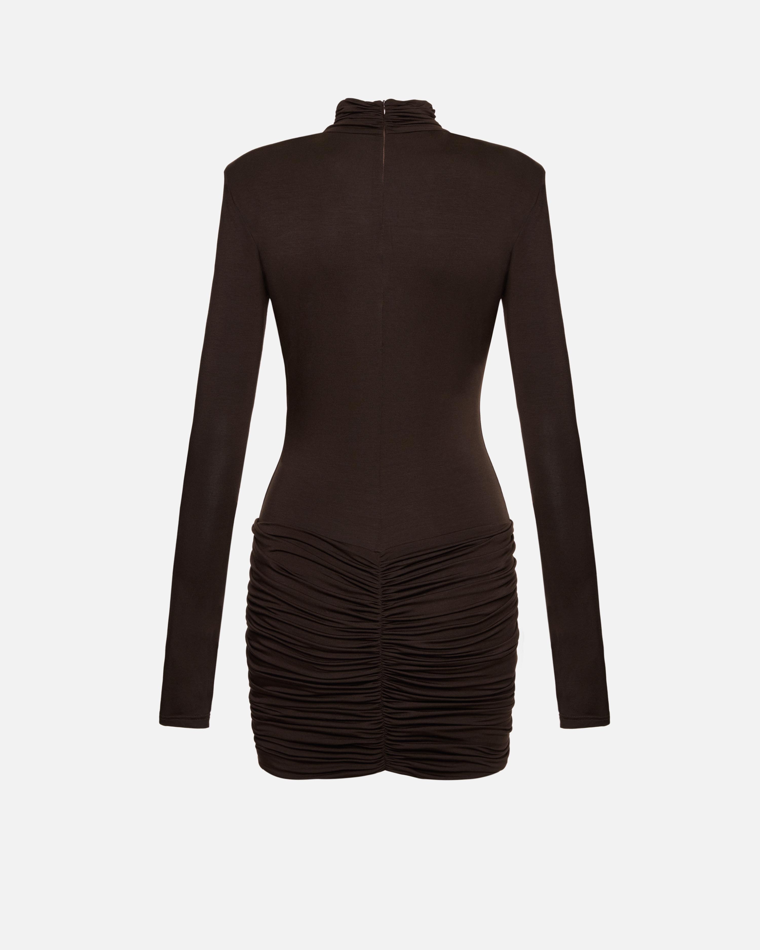ORELIS DARK CHOCOLATE MINI DRESS