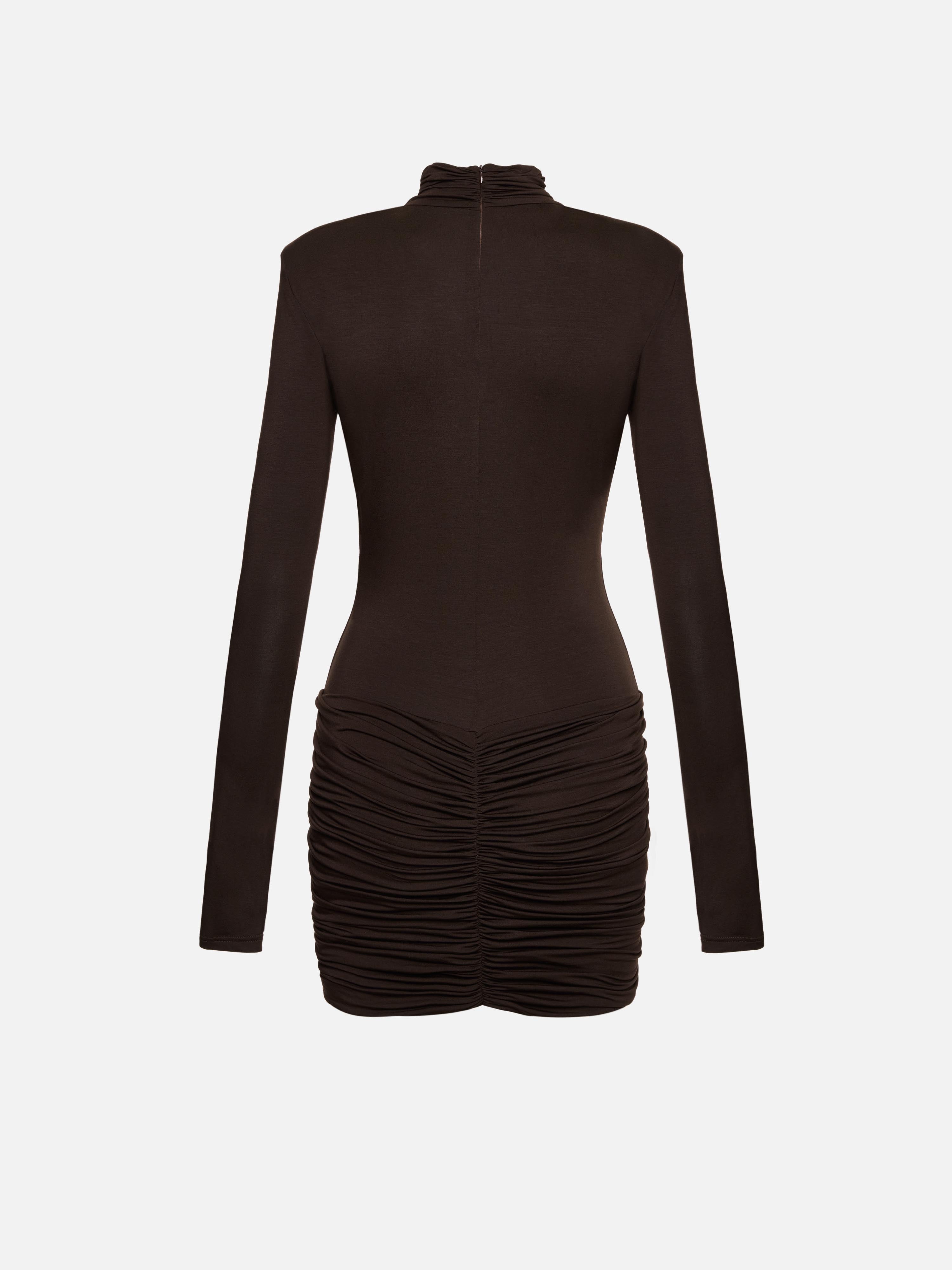ORELIS DARK CHOCOLATE MINI DRESS