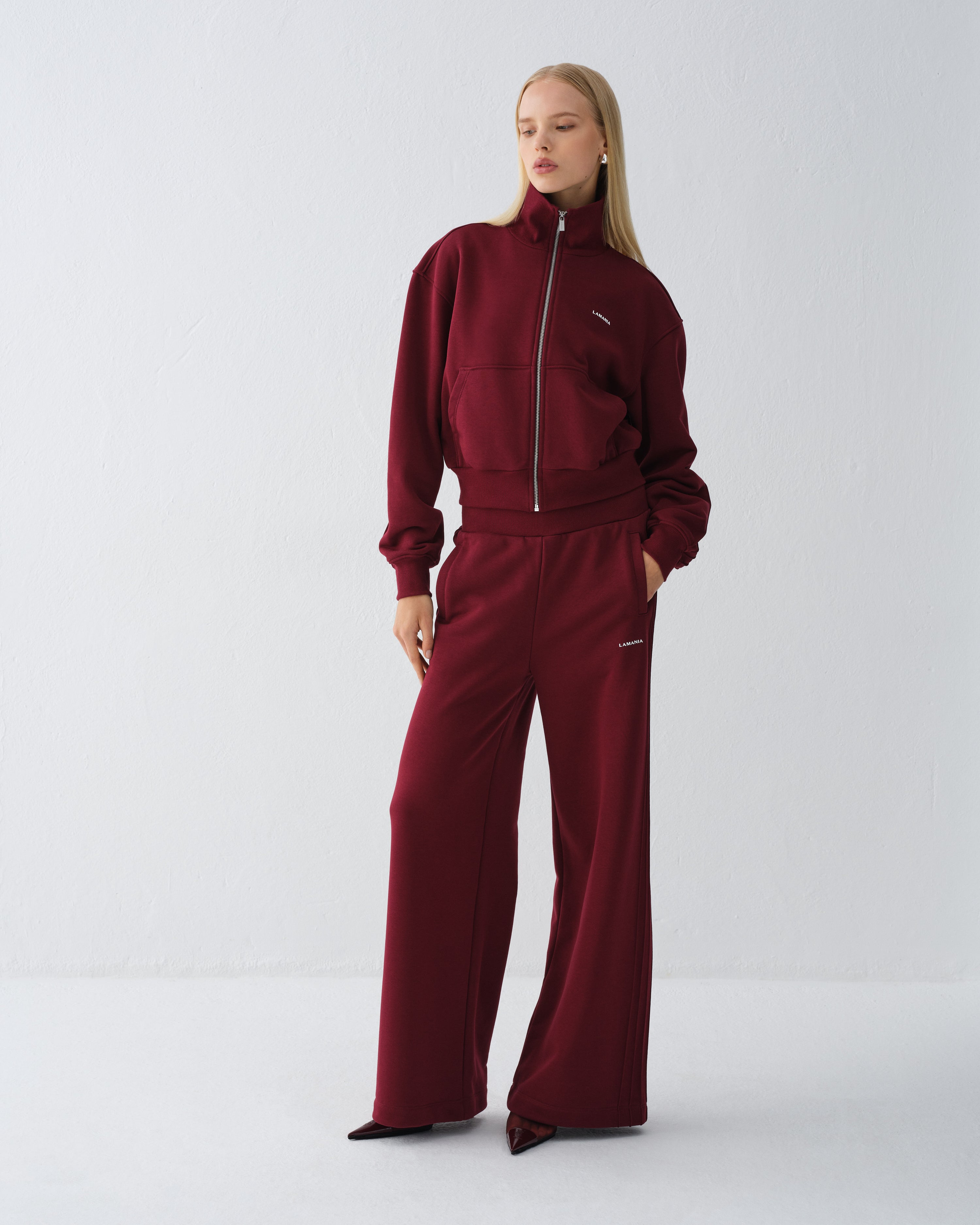 TUCK BURGUNDY SWEATPANTS