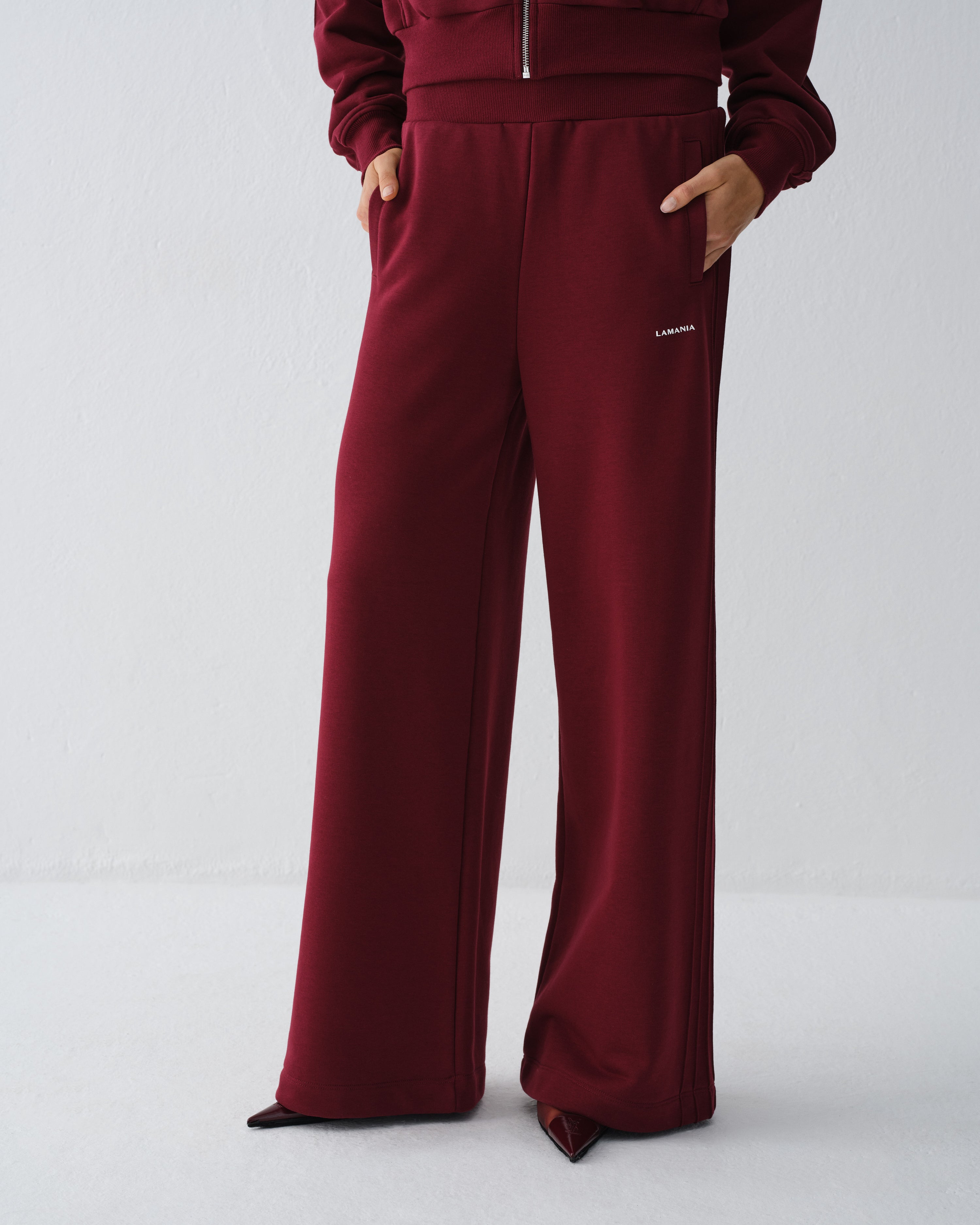 TUCK BURGUNDY SWEATPANTS