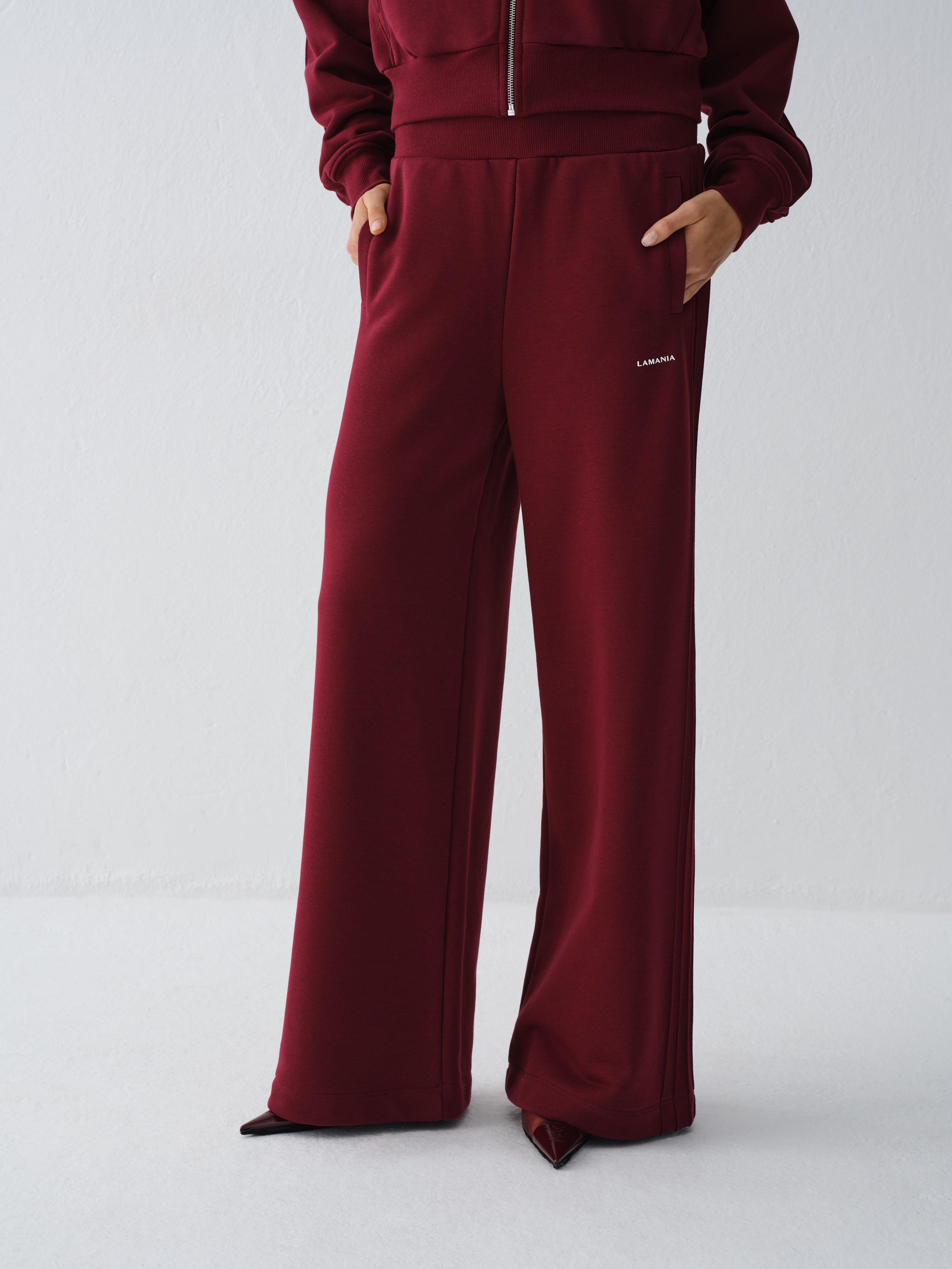 TUCK BURGUNDY SWEATPANTS