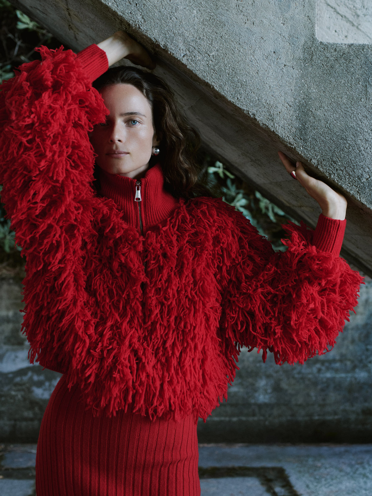 FRINGE SWEATSHIRT RED