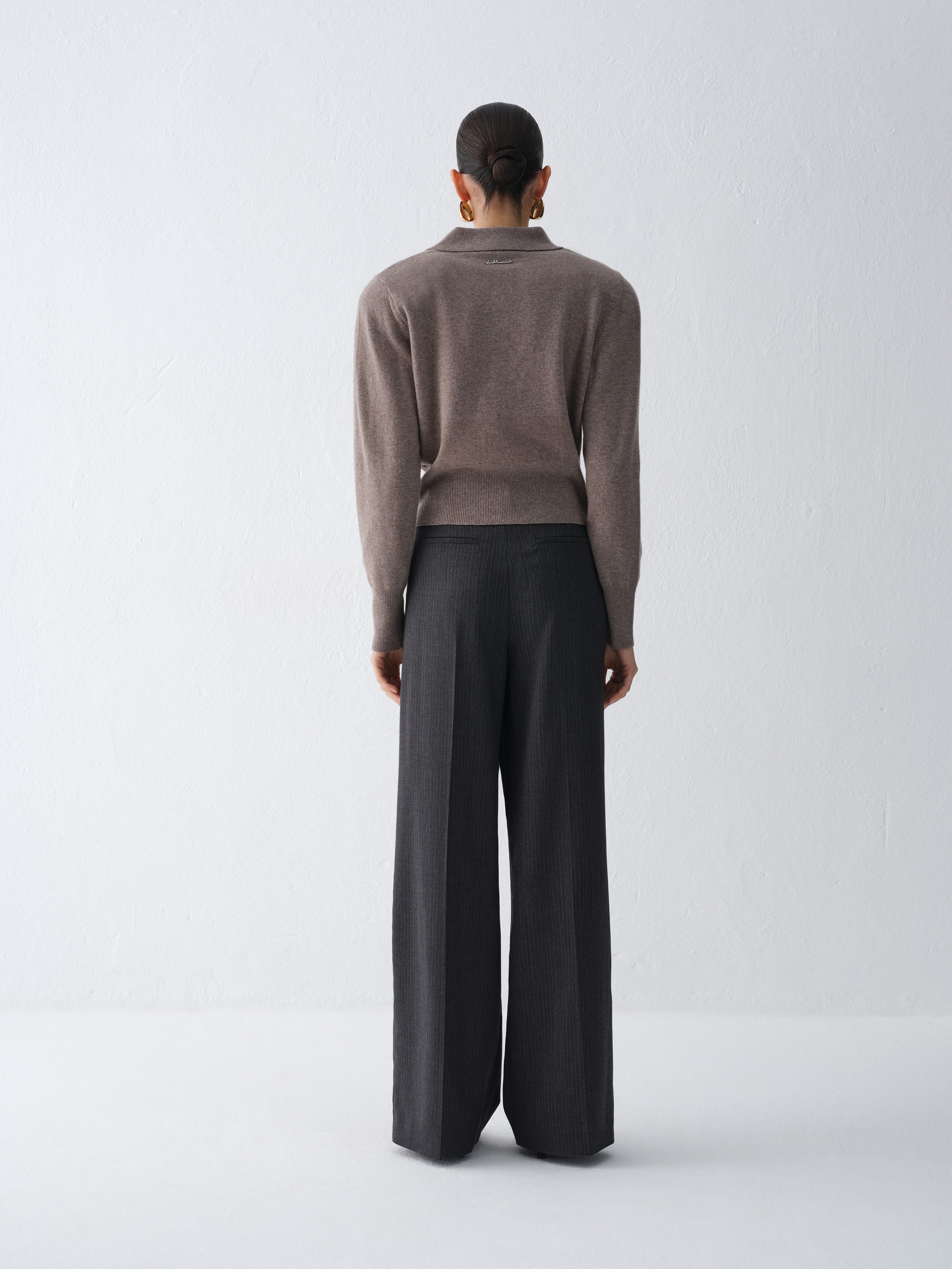 SPODNIE GARNITUROWE CLIVE DARK GREY MELANGE