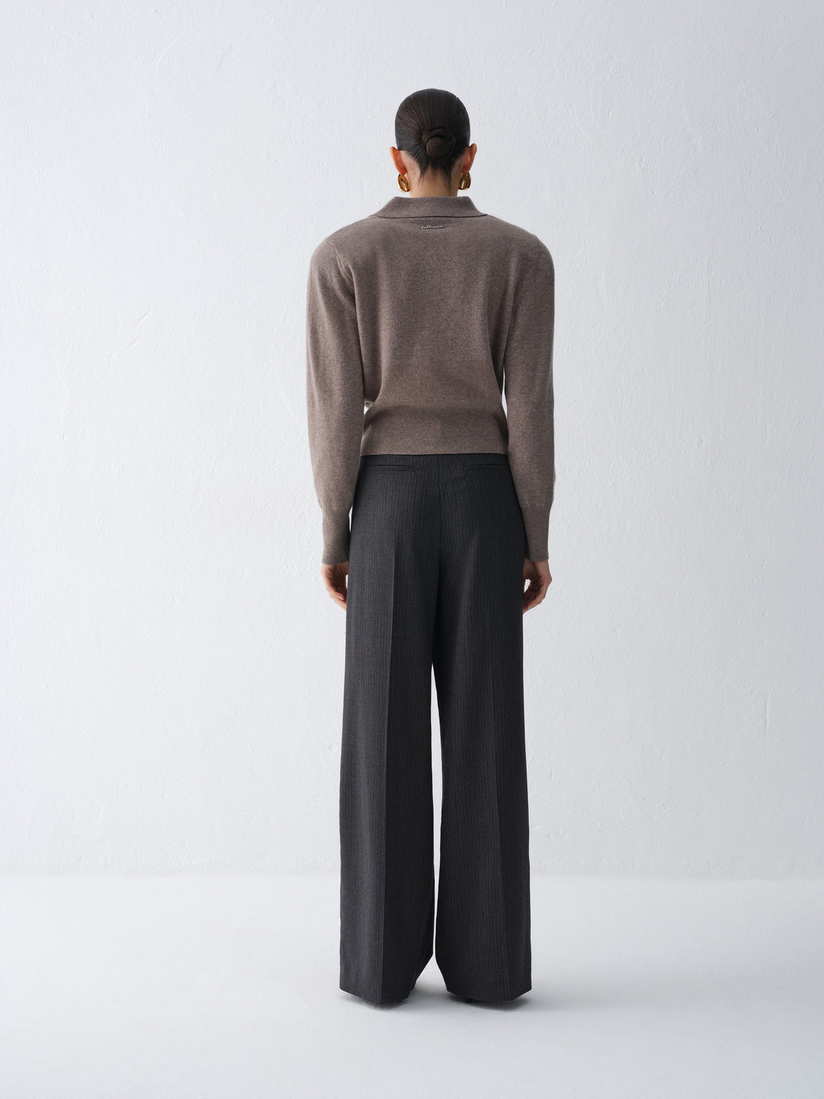 SPODNIE GARNITUROWE CLIVE DARK GREY MELANGE