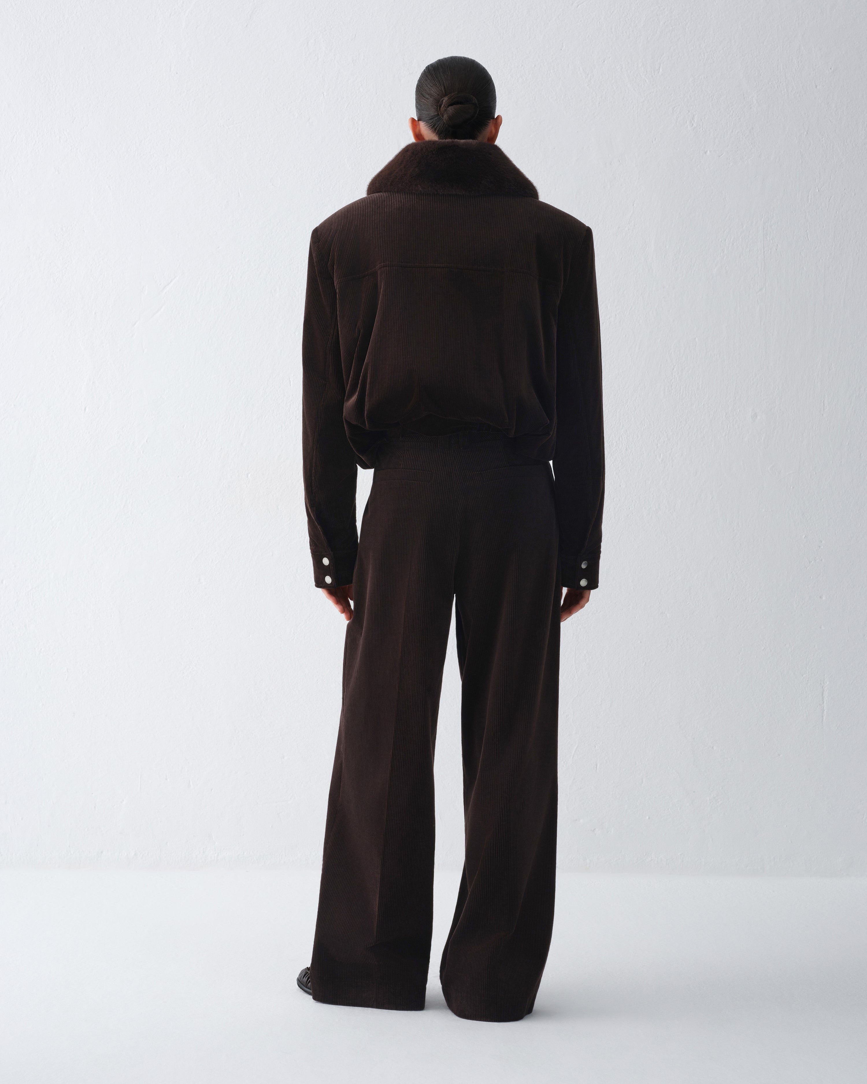 DARK CHOCOLATE CORDUROY PARKA JACKET