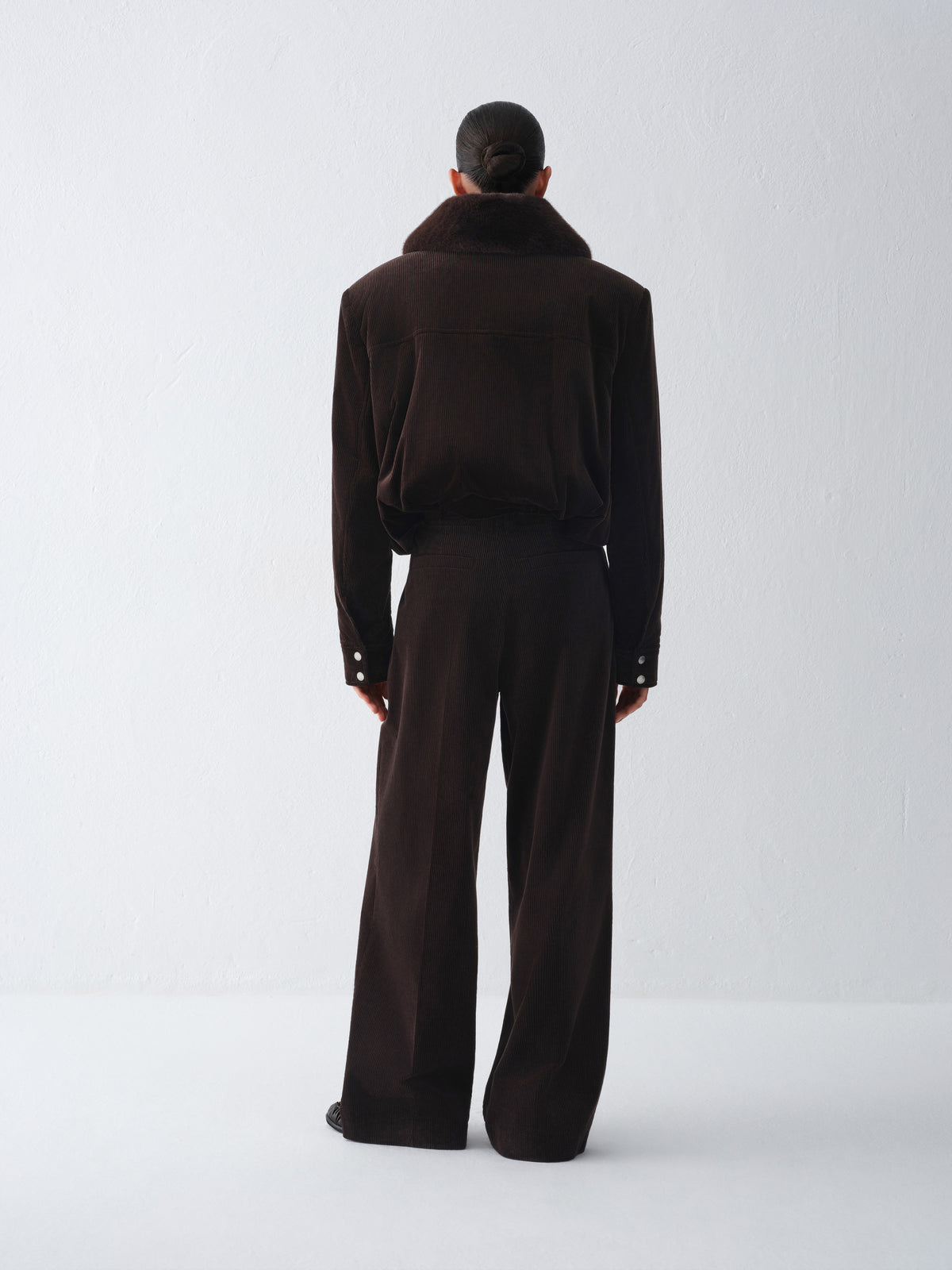 DARK CHOCOLATE CORDUROY PARKA JACKET