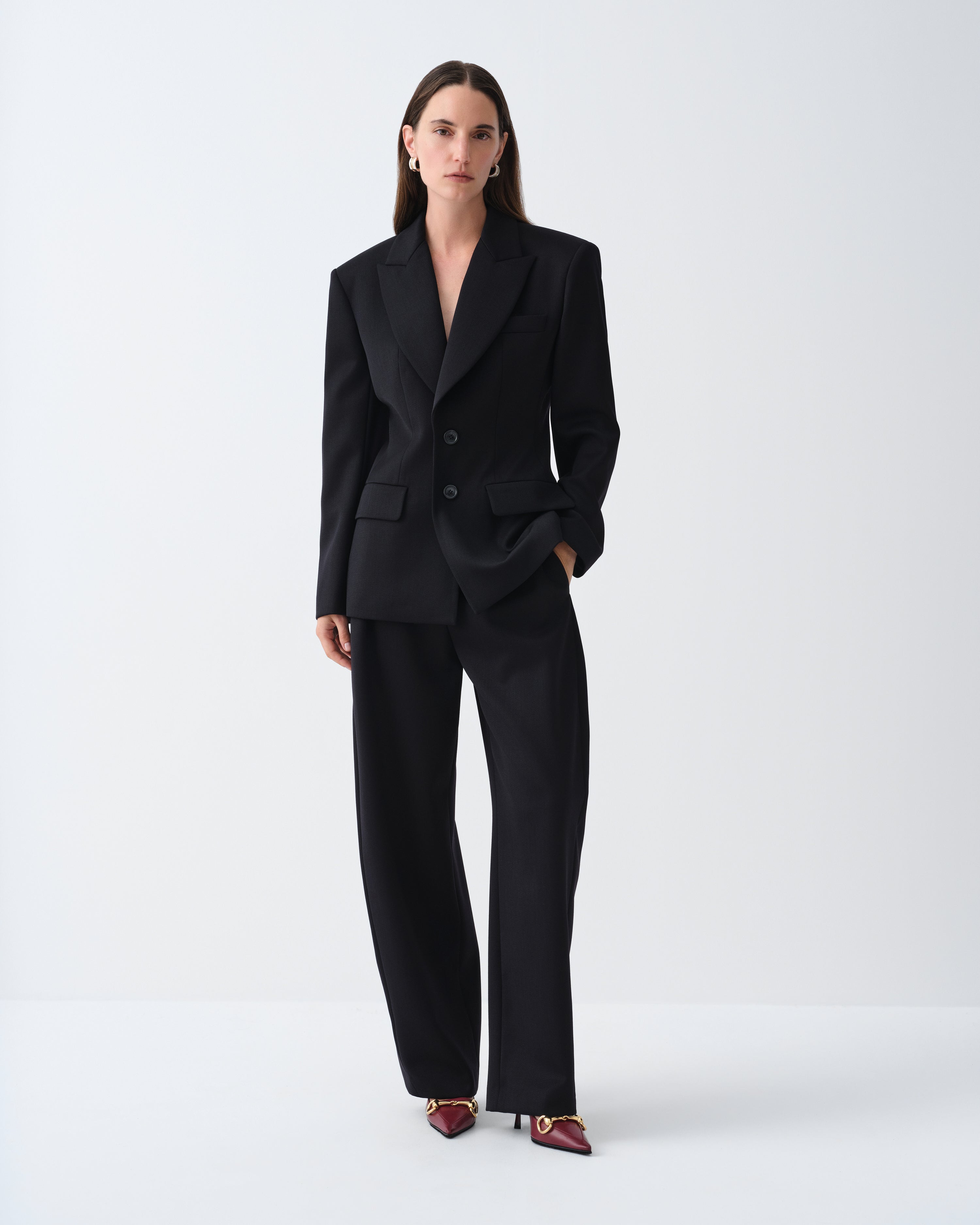 ISAAC BLACK DRESS TROUSERS