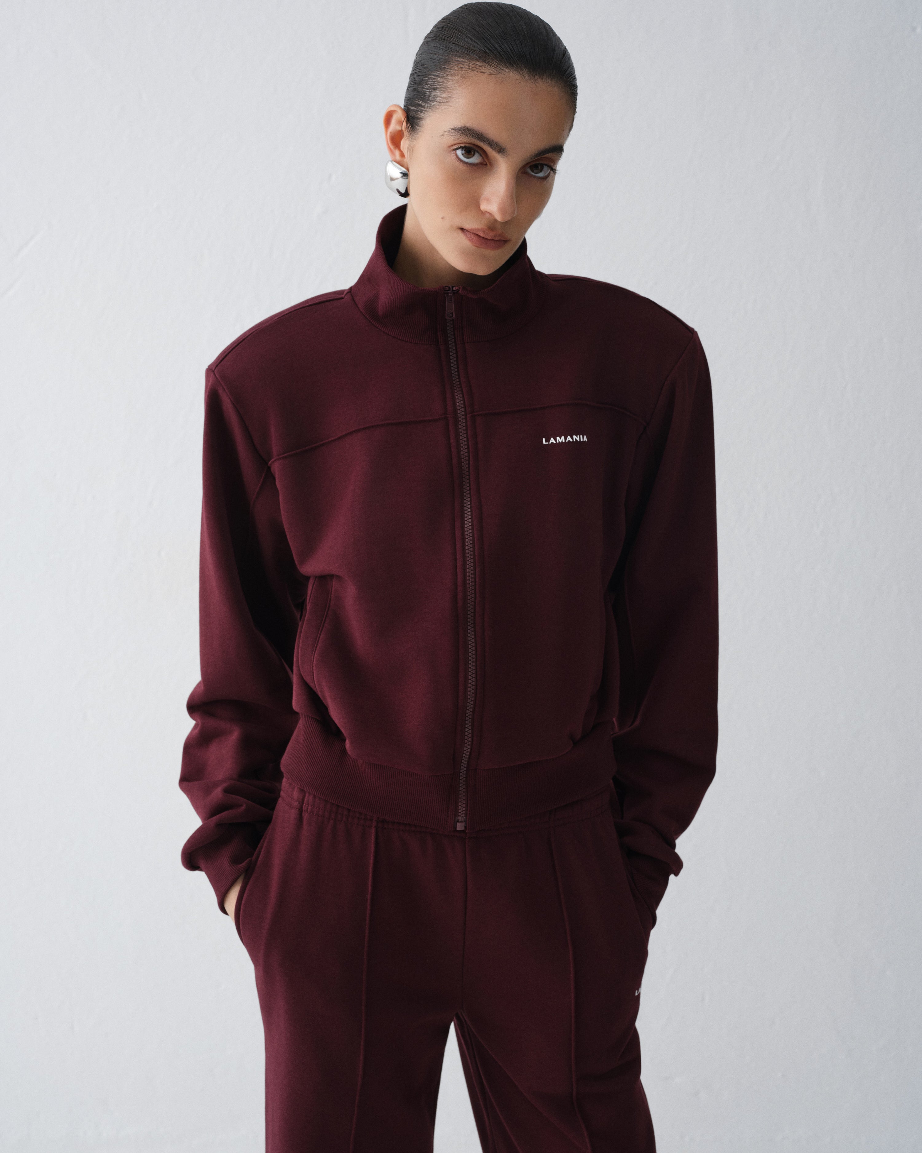 AMAL ZIP-UP HOODIE BURGUNDY