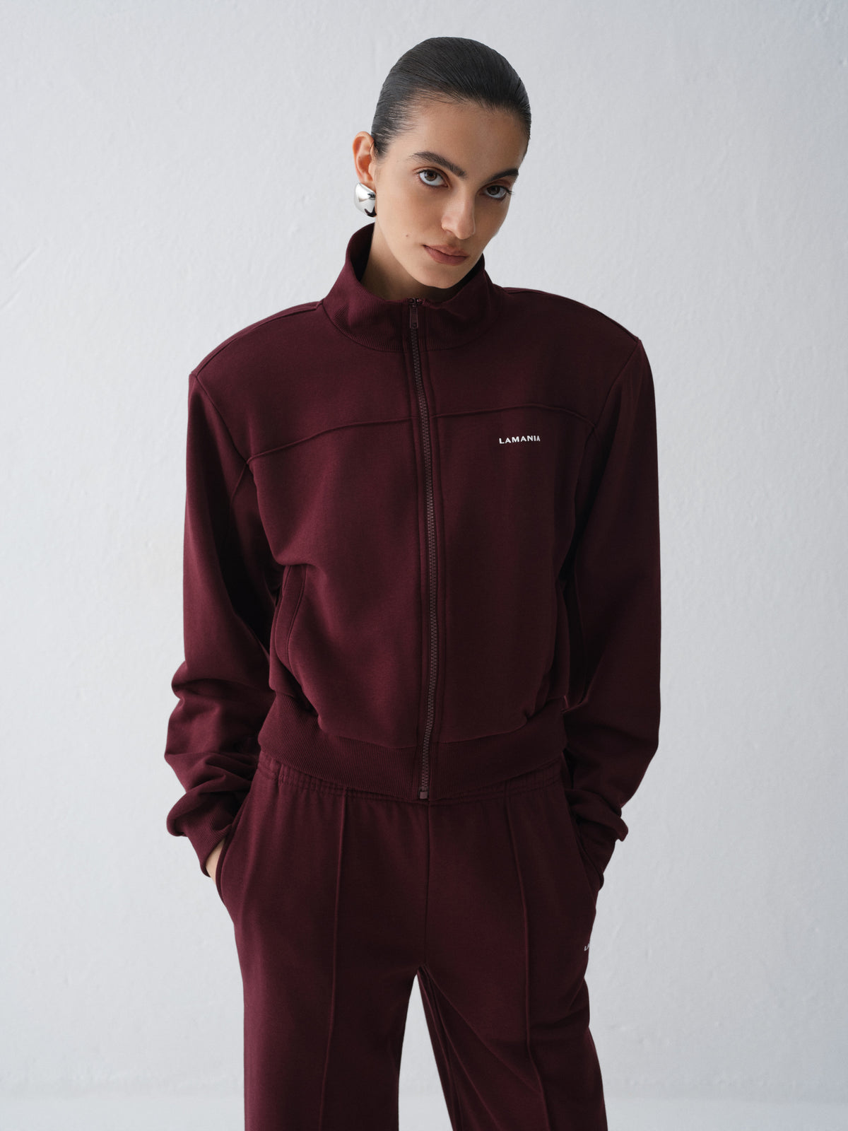 AMAL ZIP-UP HOODIE BURGUNDY