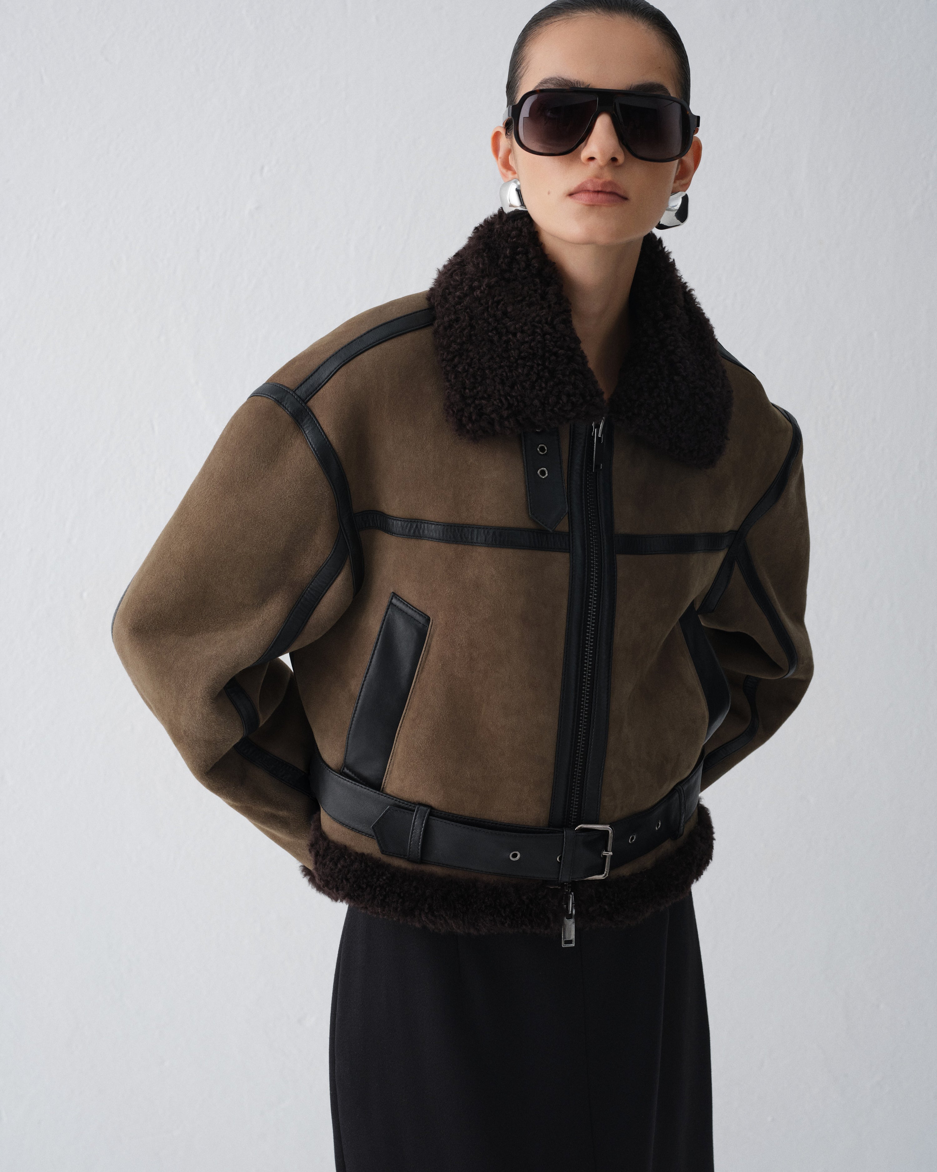 BELLONA TAUPE SHEARLING COAT
