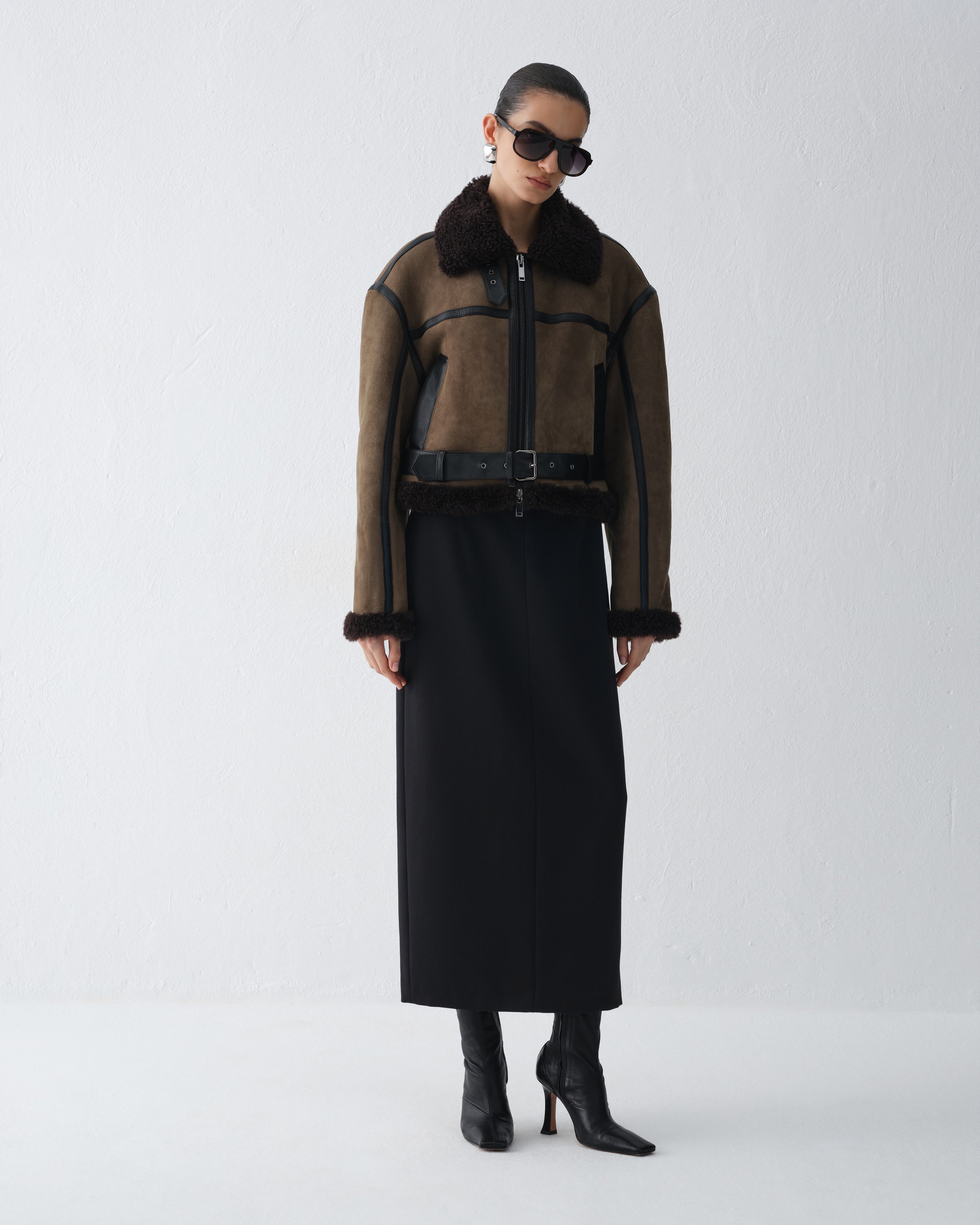 BELLONA TAUPE SHEARLING COAT
