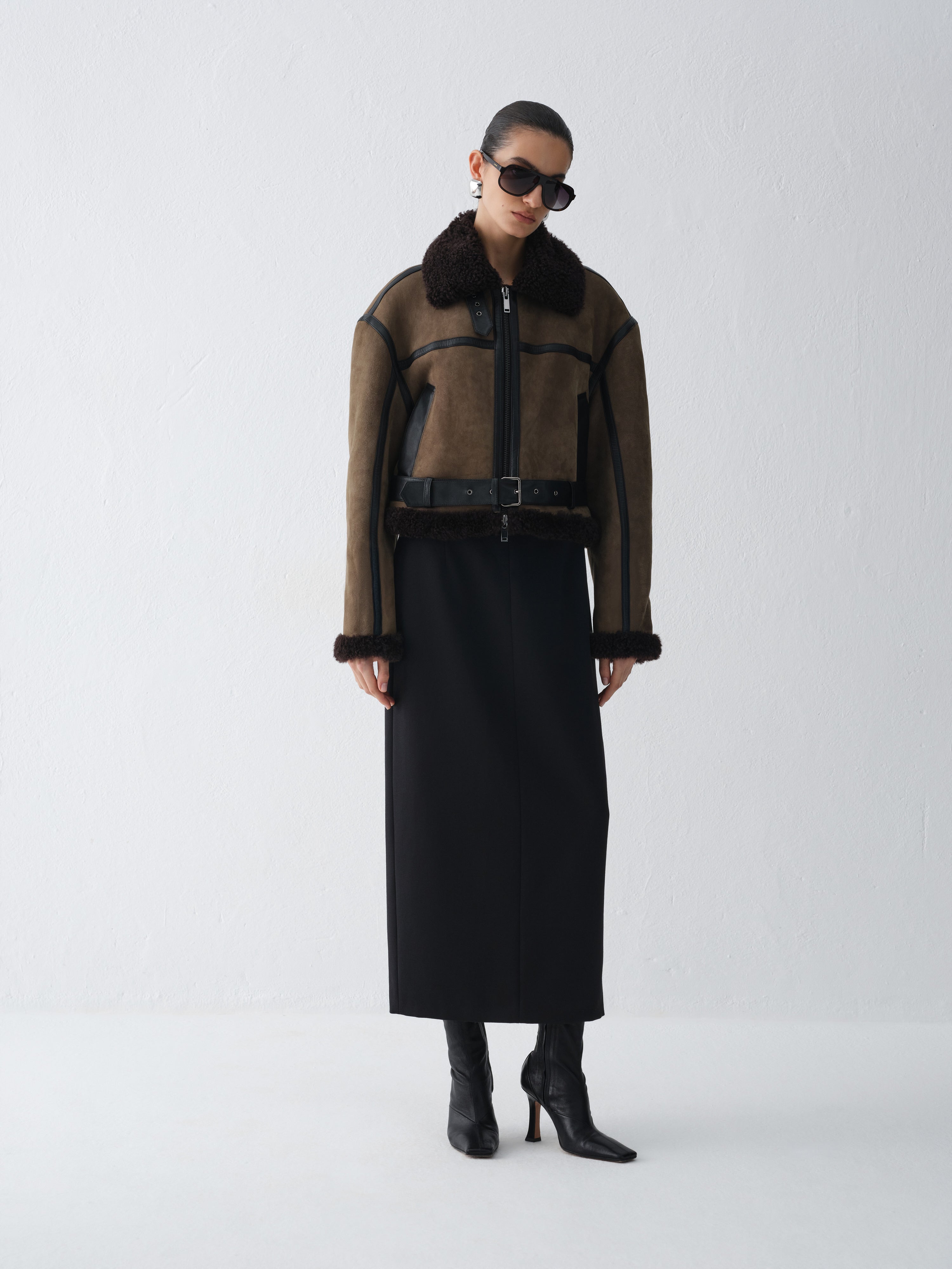 BELLONA TAUPE SHEARLING COAT