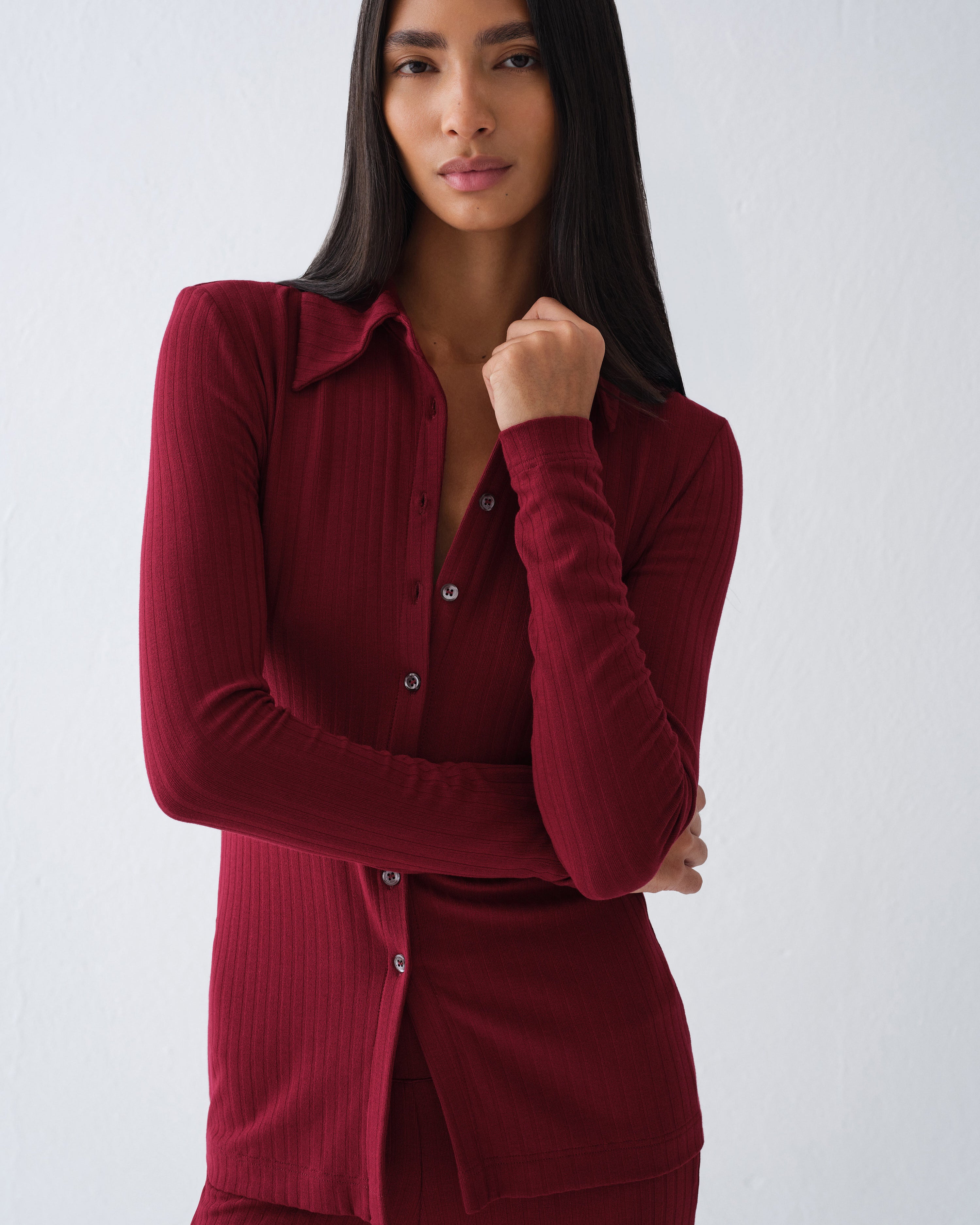 COMELLE BLOUSE BURGUNDY