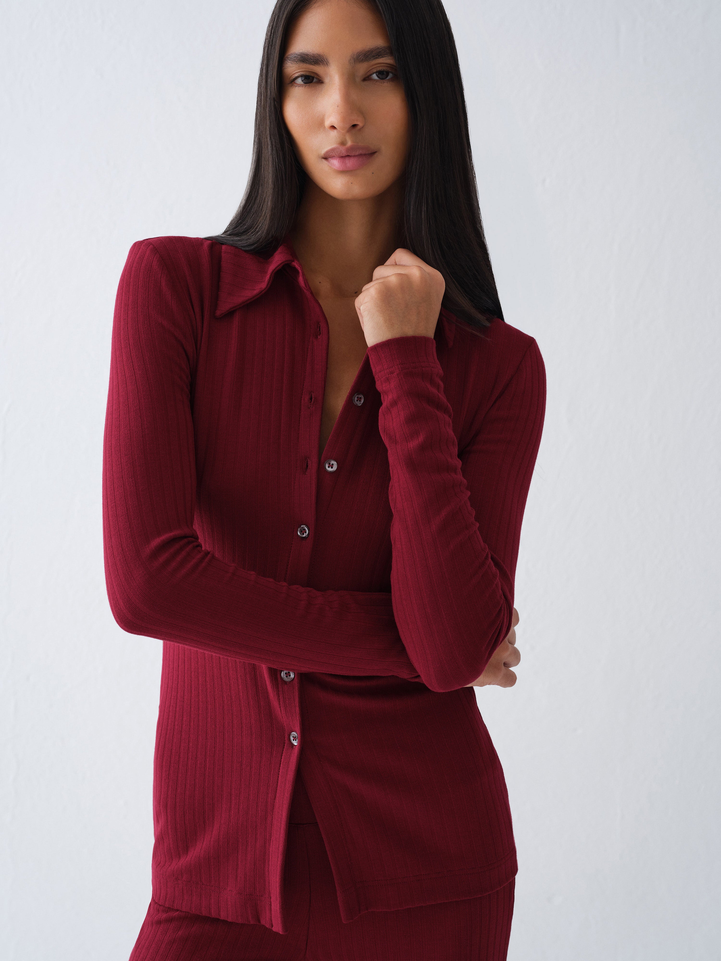 COMELLE BLOUSE BURGUNDY