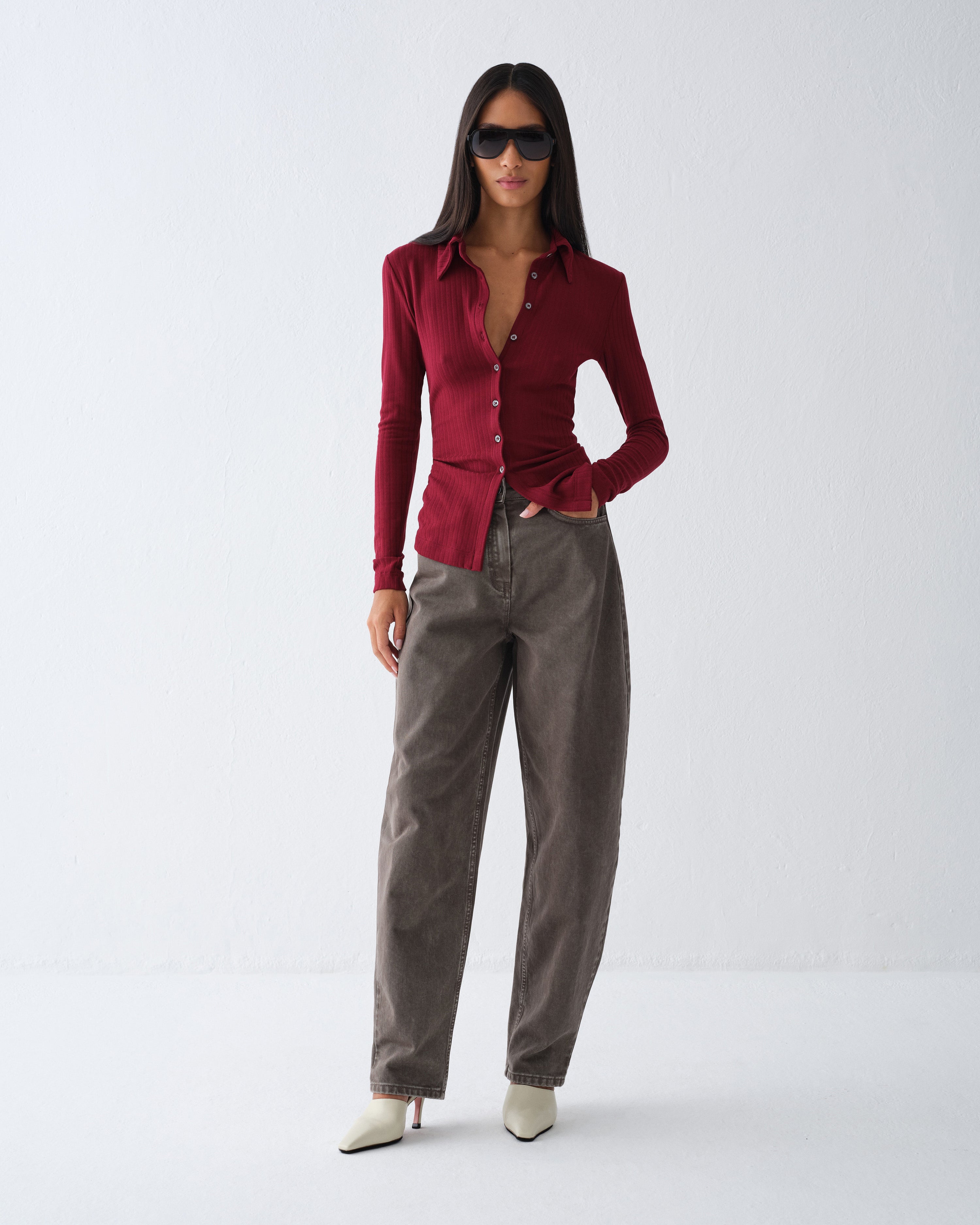 COMELLE BLOUSE BURGUNDY