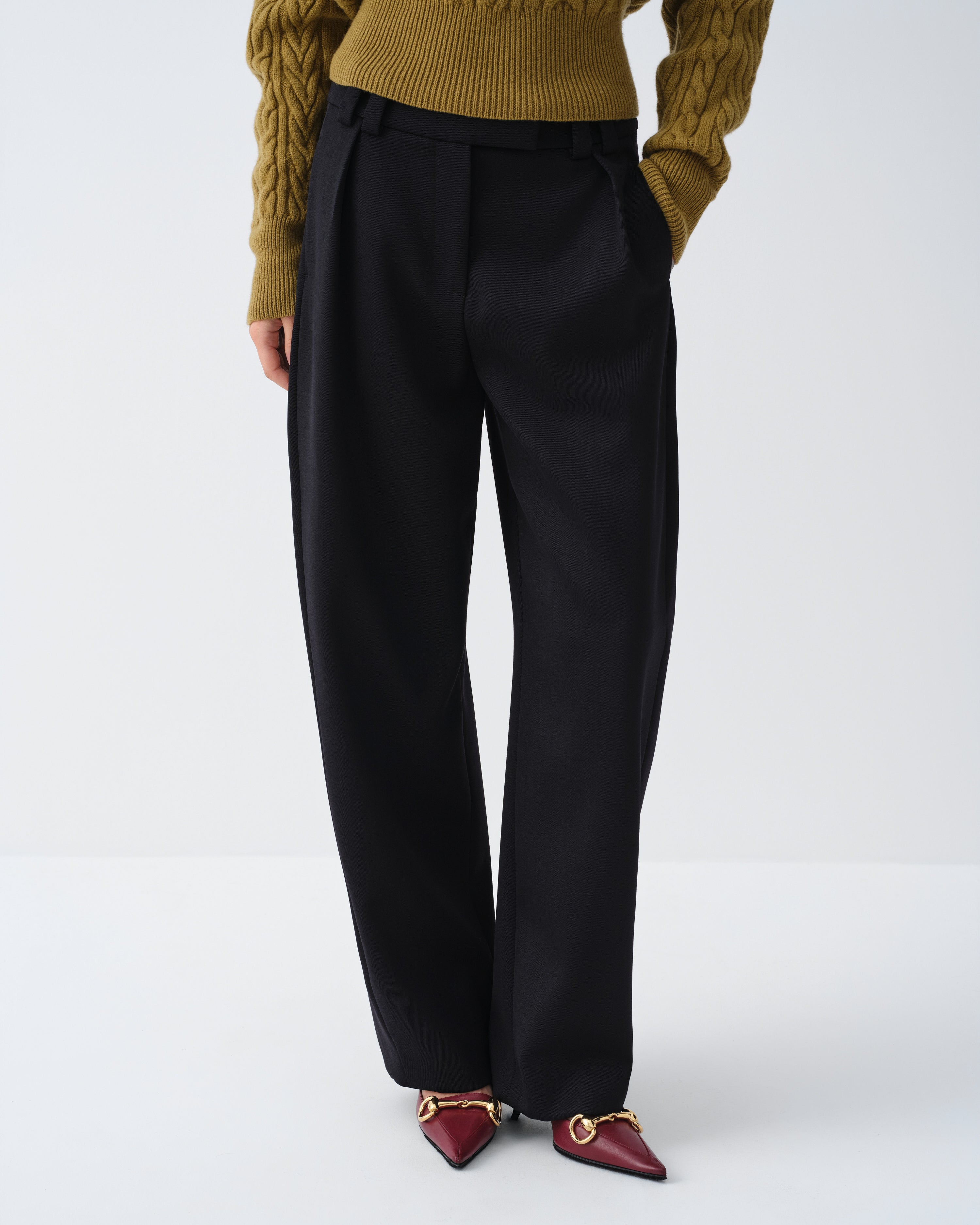 ISAAC BLACK DRESS TROUSERS