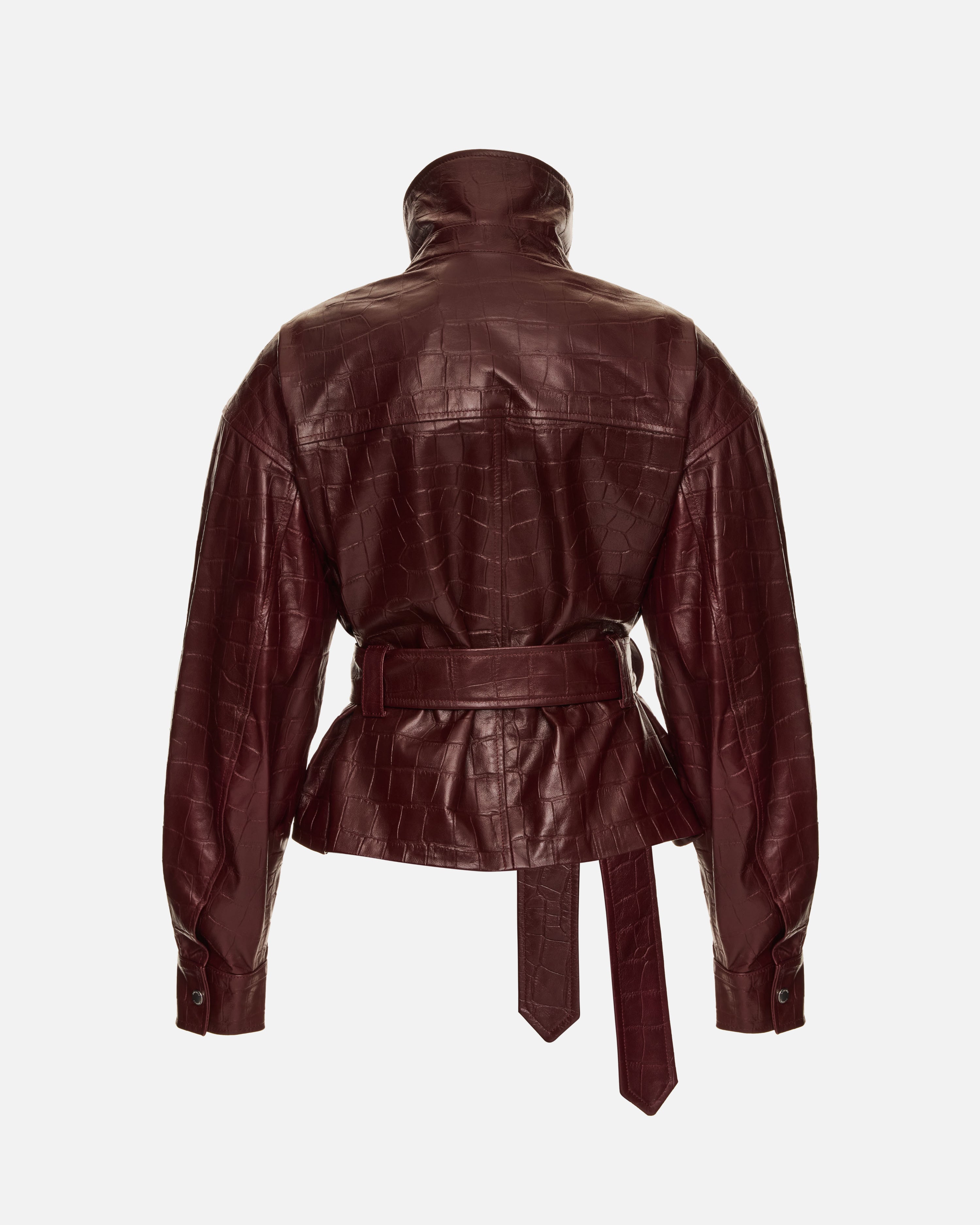HAMBURG CROCODILE BURGUNDY LEATHER JACKET