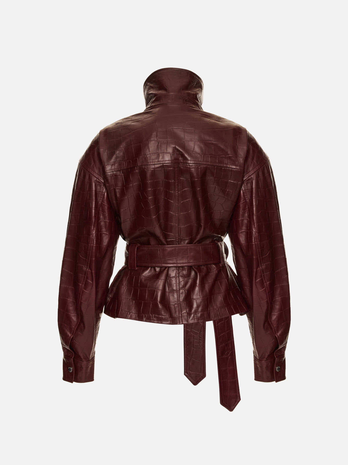 HAMBURG CROCODILE BURGUNDY LEATHER JACKET