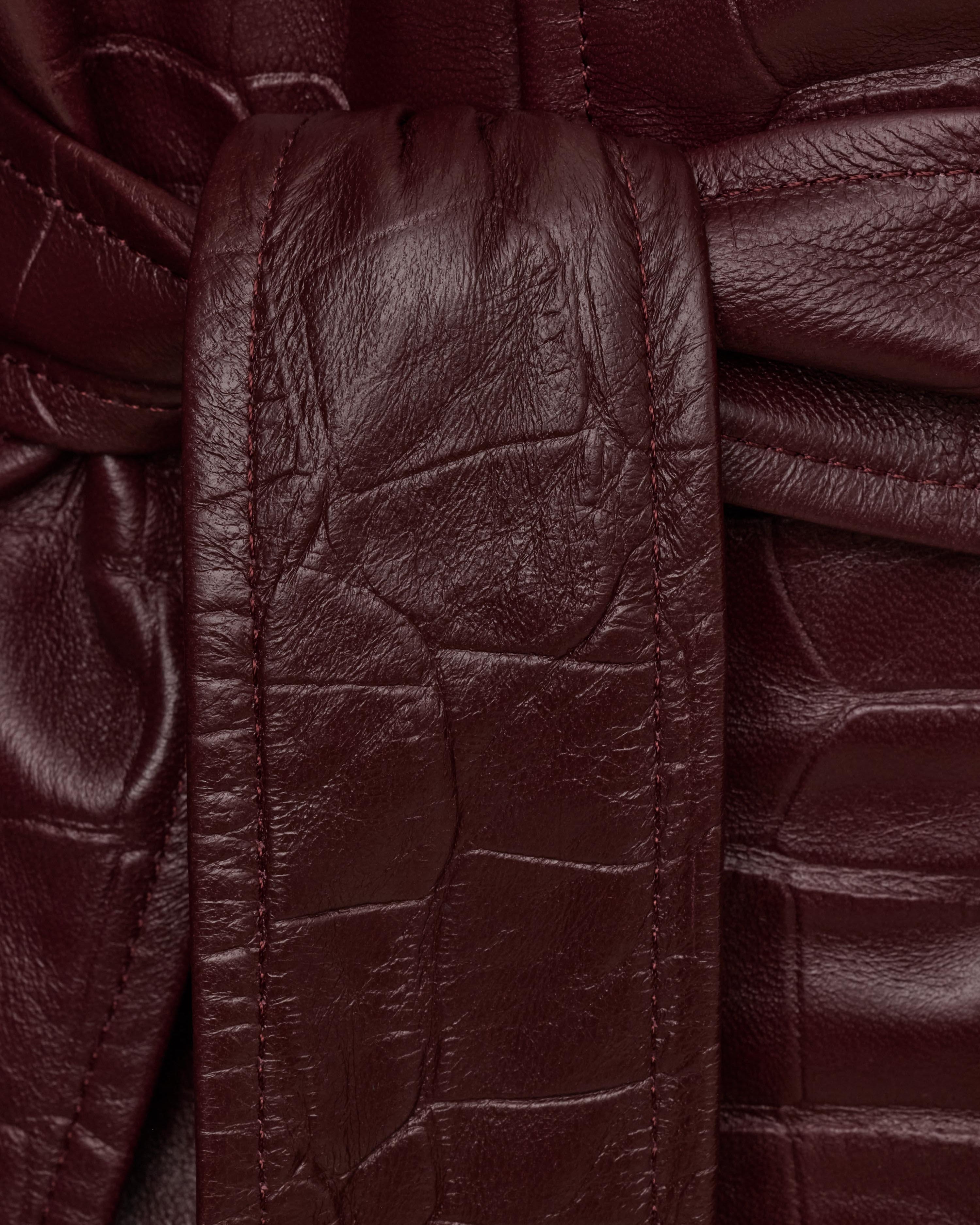 HAMBURG CROCODILE BURGUNDY LEATHER JACKET