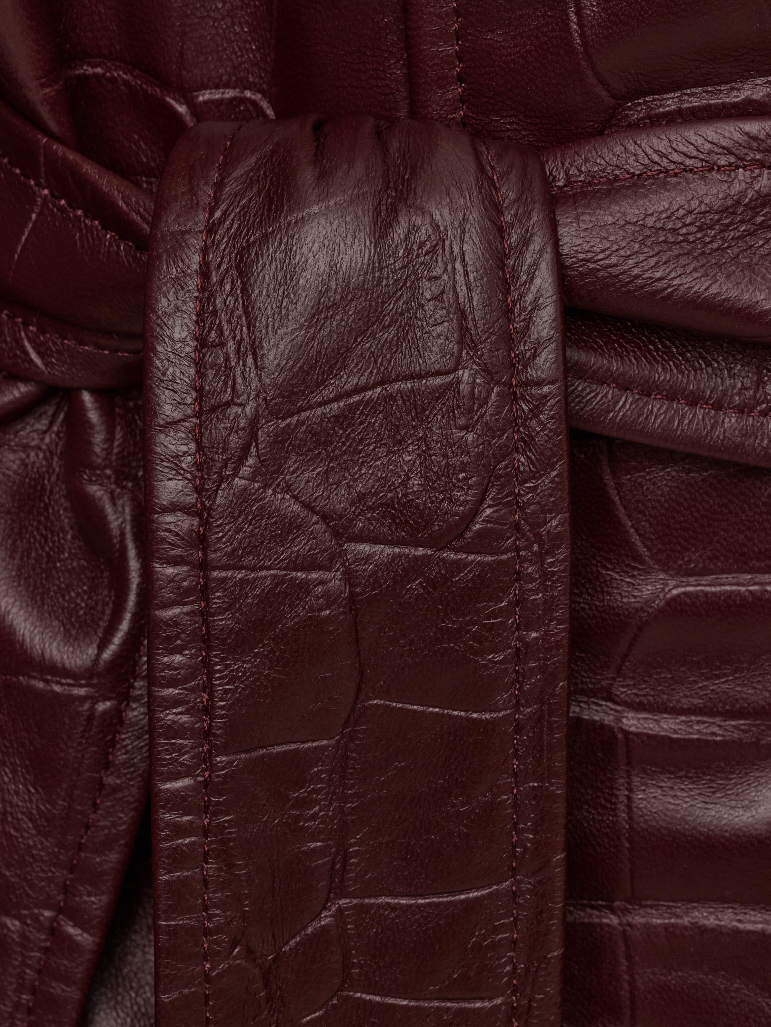 KURTKA SKÓRZANA HAMBURG CROCODILE BURGUNDY