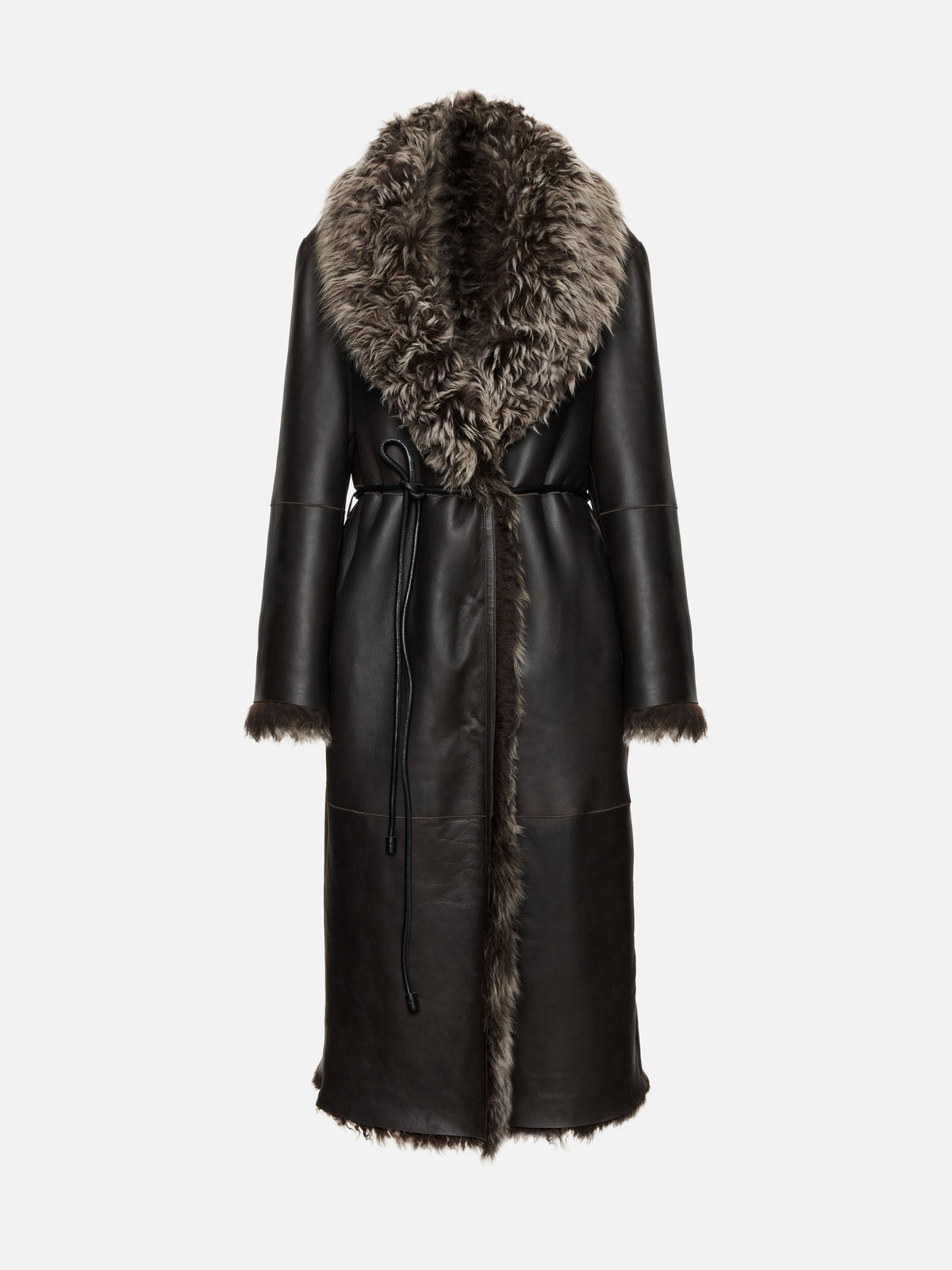 LILITH DARK CHOCOLATE SHEARLING COAT