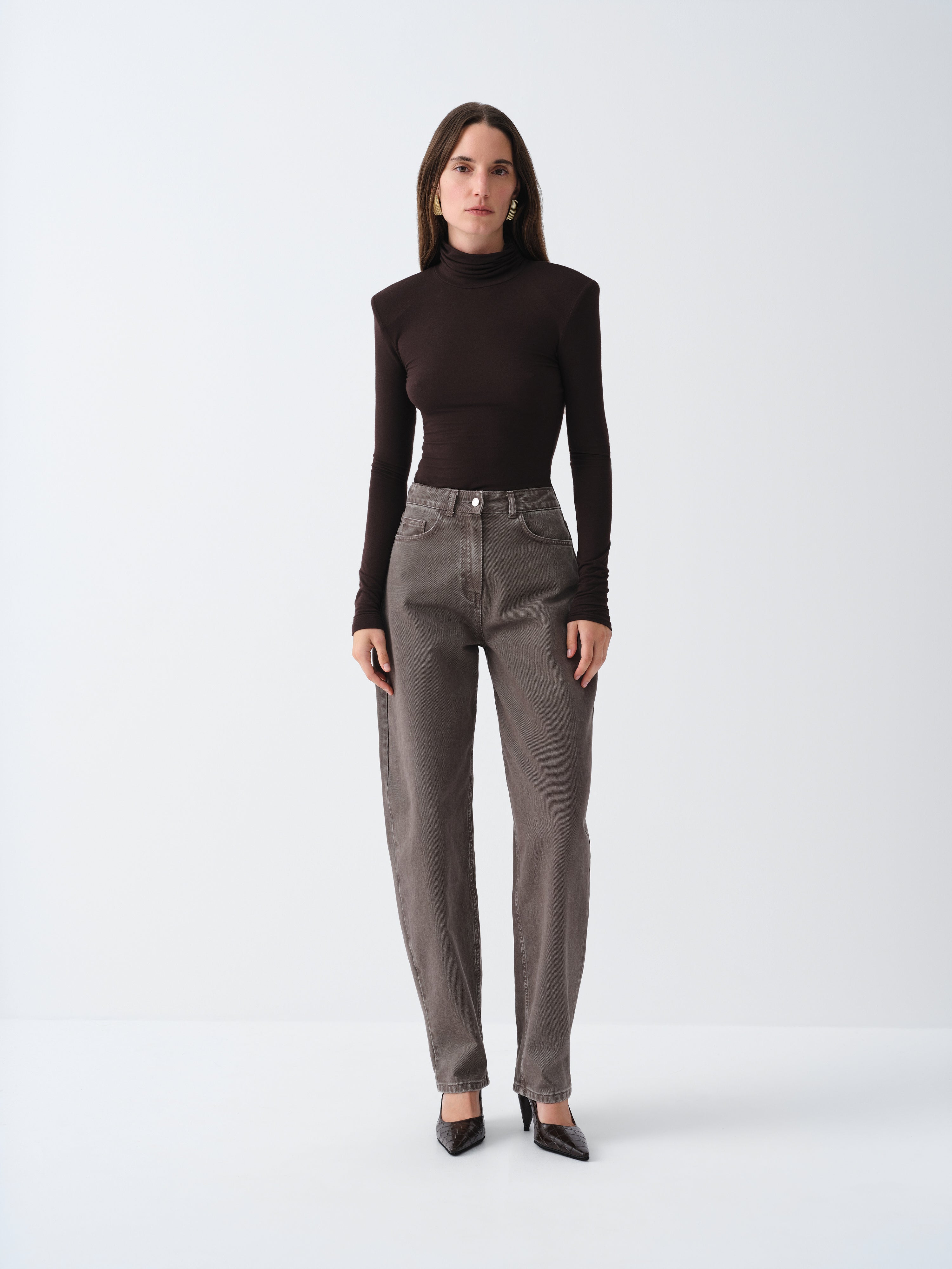 SANNE LONG SLEEVE DARK CHOCOLATE