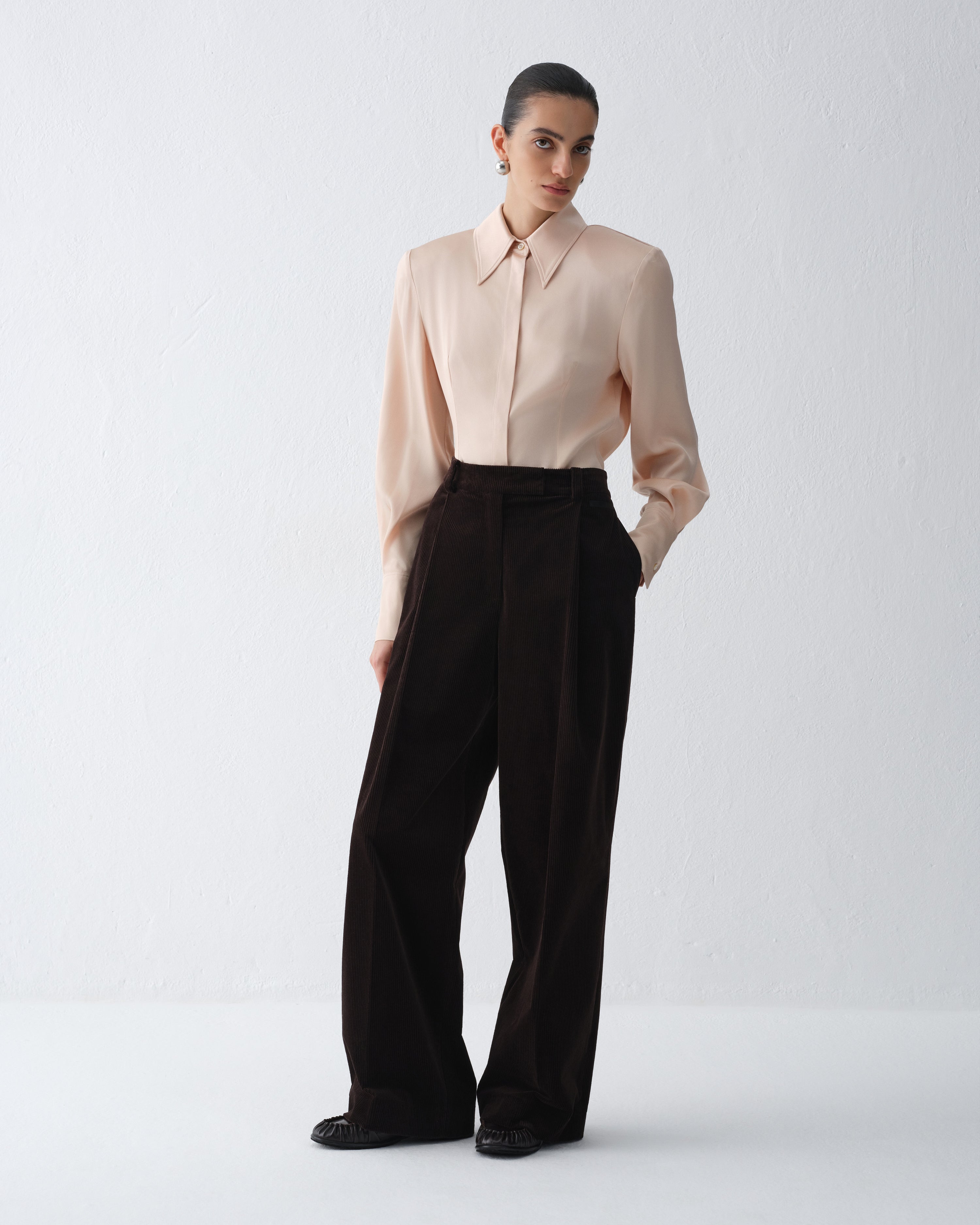 CADIZ CORDUROY TROUSERS DARK CHOCOLATE