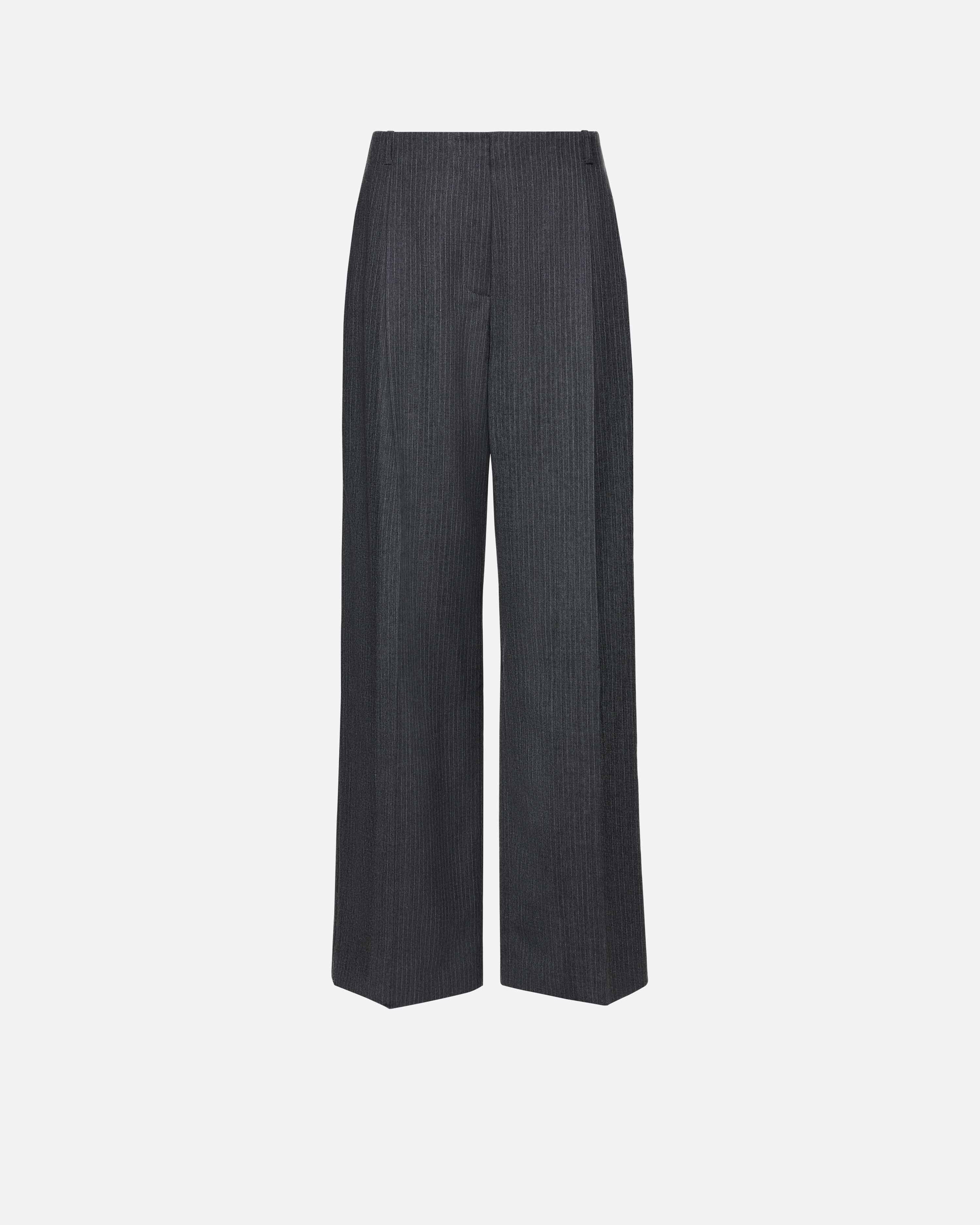 SPODNIE GARNITUROWE CLIVE DARK GREY MELANGE