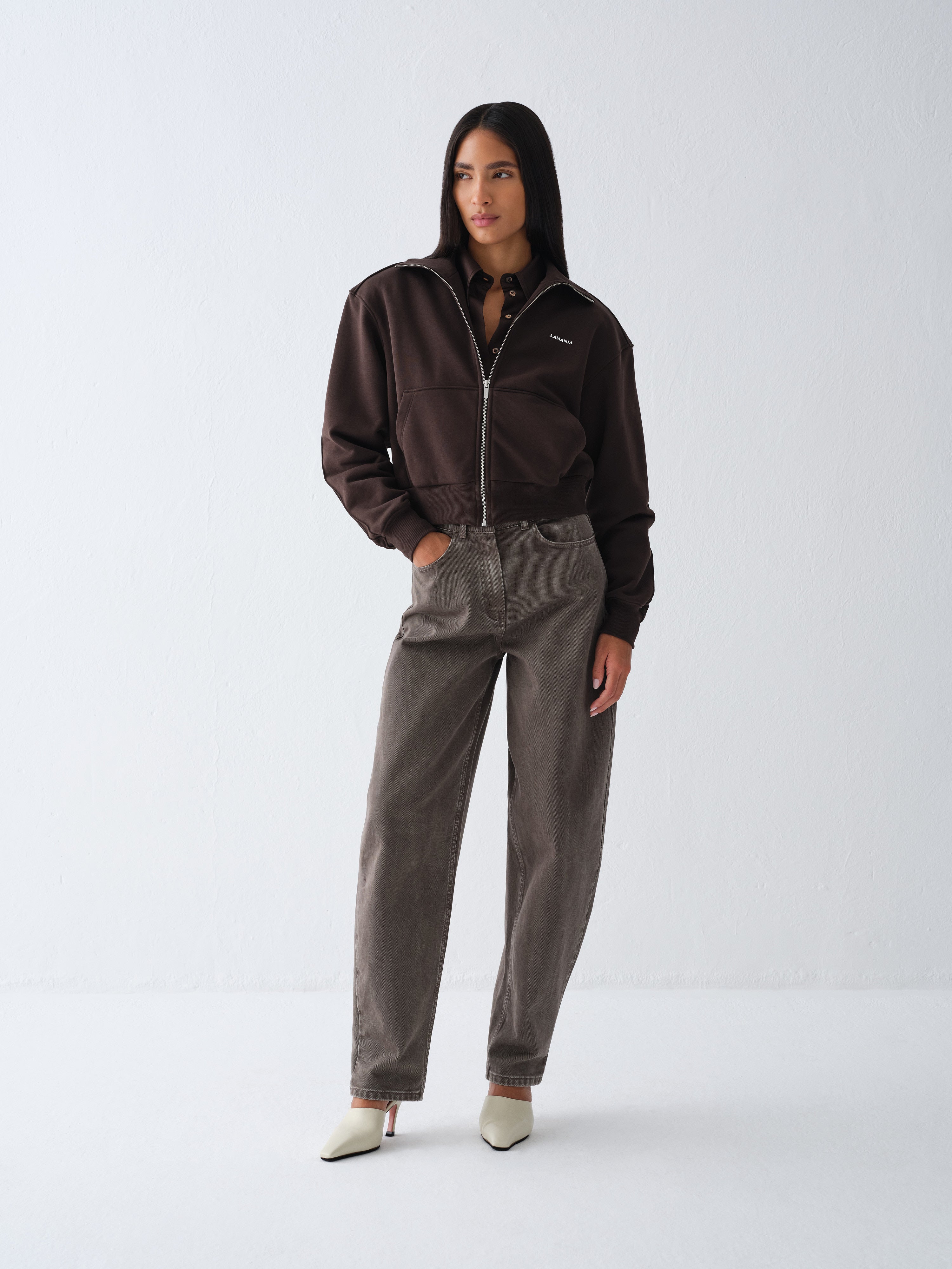 BLUZA ROZPINANA PIN DARK CHOCOLATE