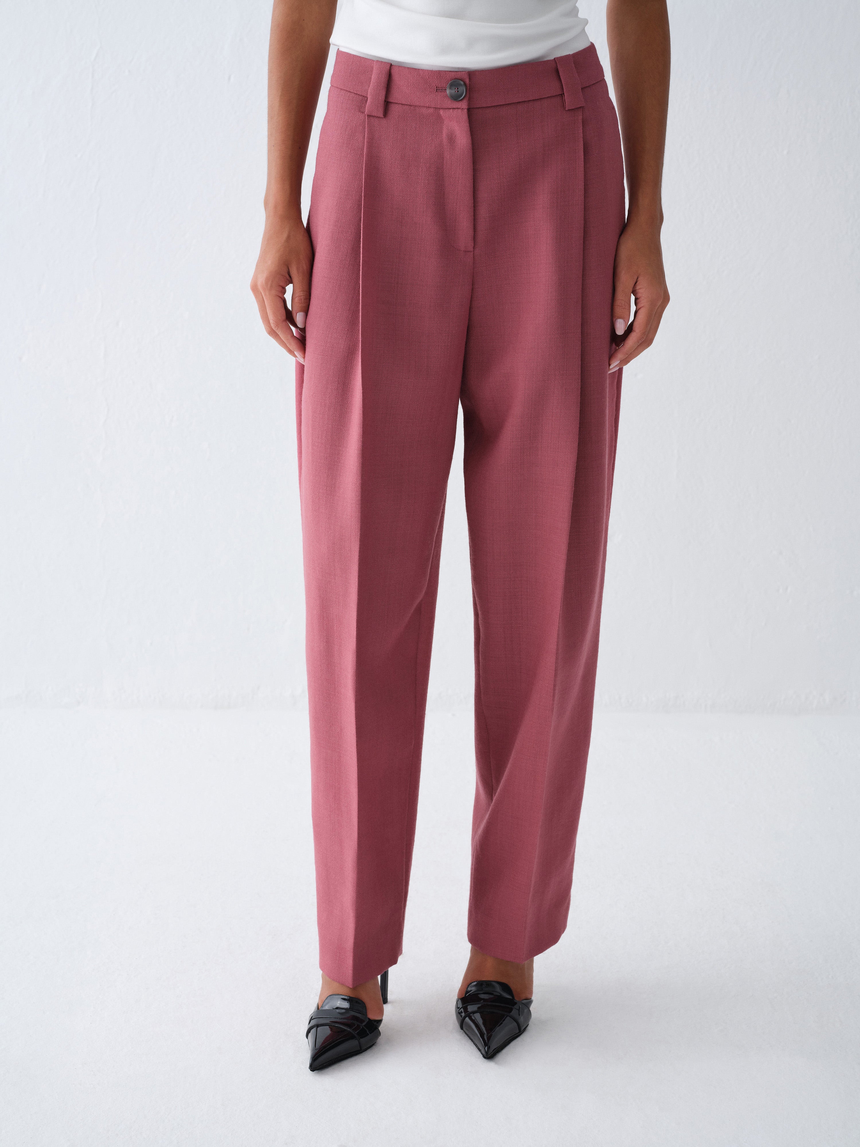 RENZO DUSTY PINK SUIT TROUSERS