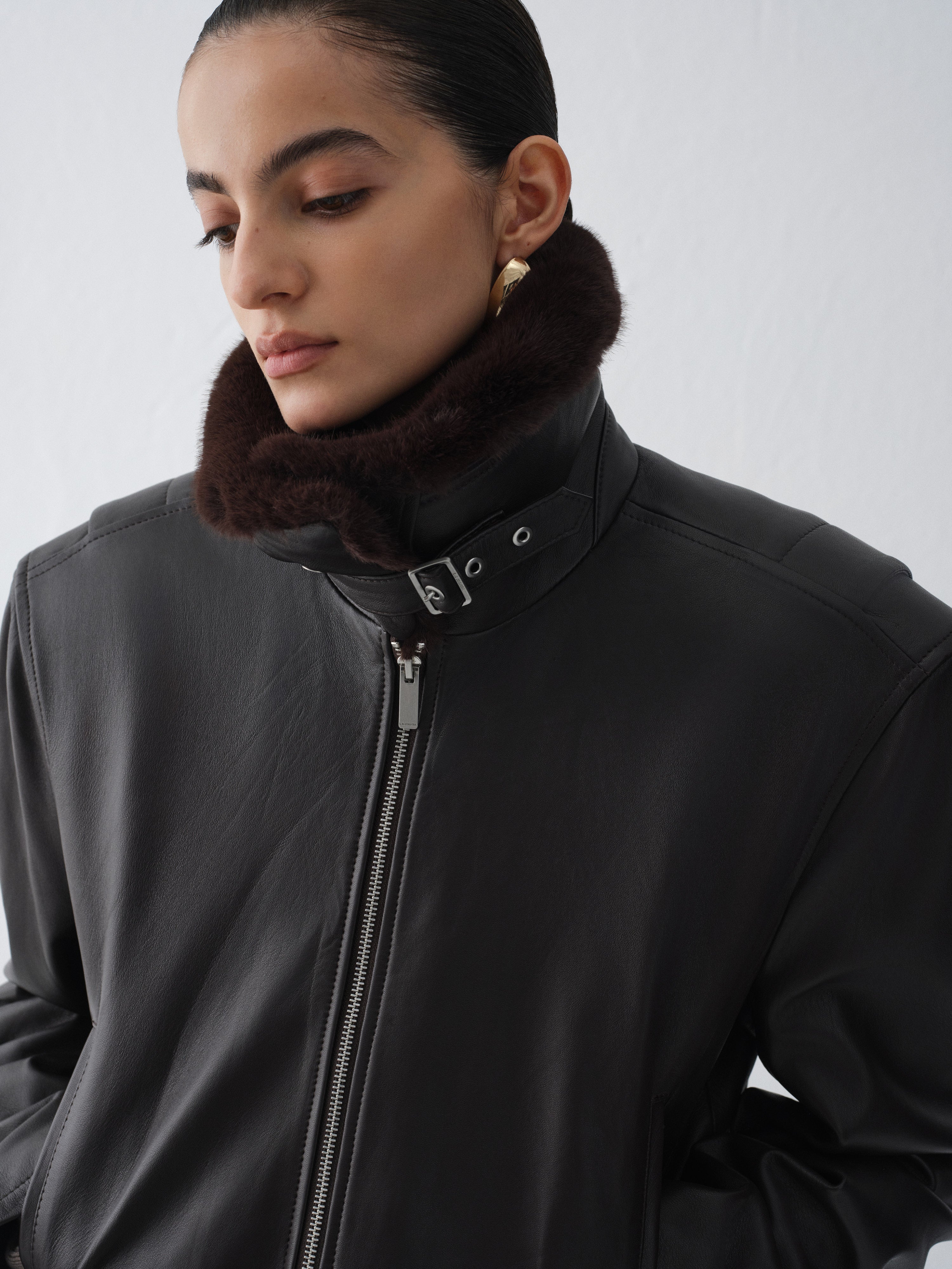 TORINO DARK CHOCOLATE LEATHER JACKET