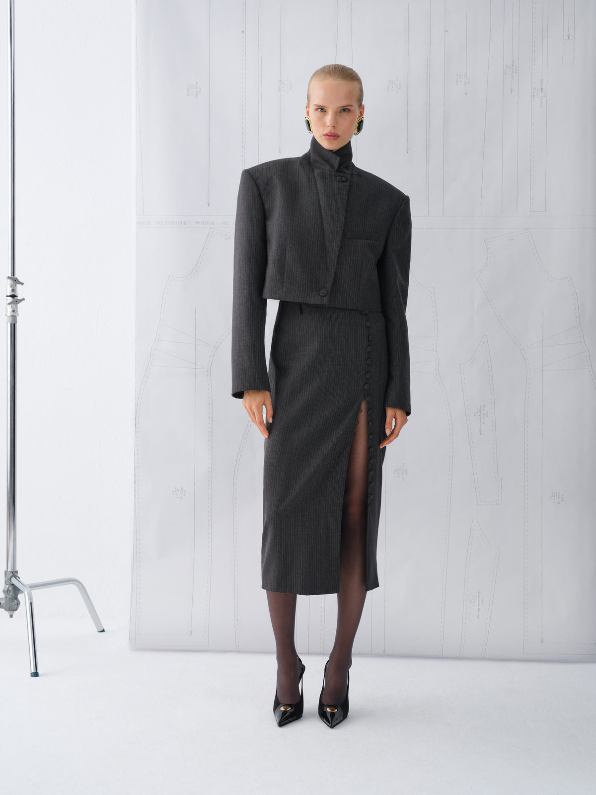 SPÓDNICA VIONNE DARK GREY MELANGE