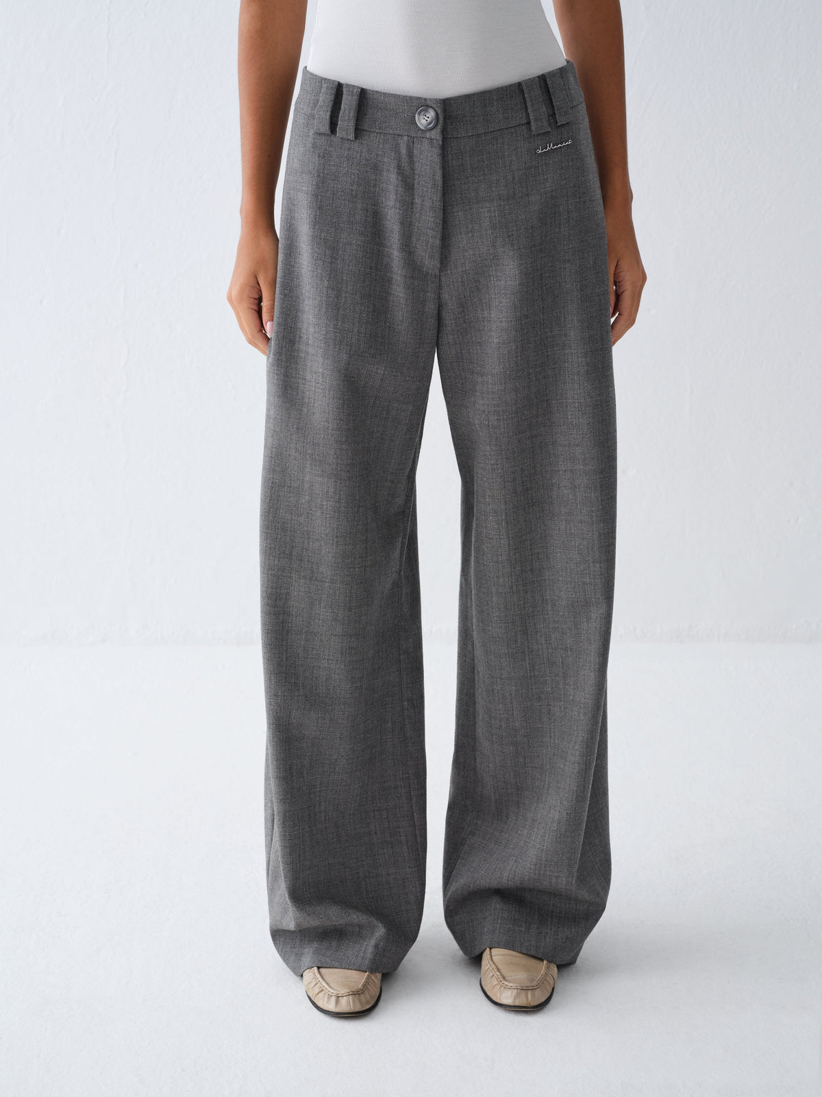 SPODNIE GARNITUROWE WELLS GREY MELANGE