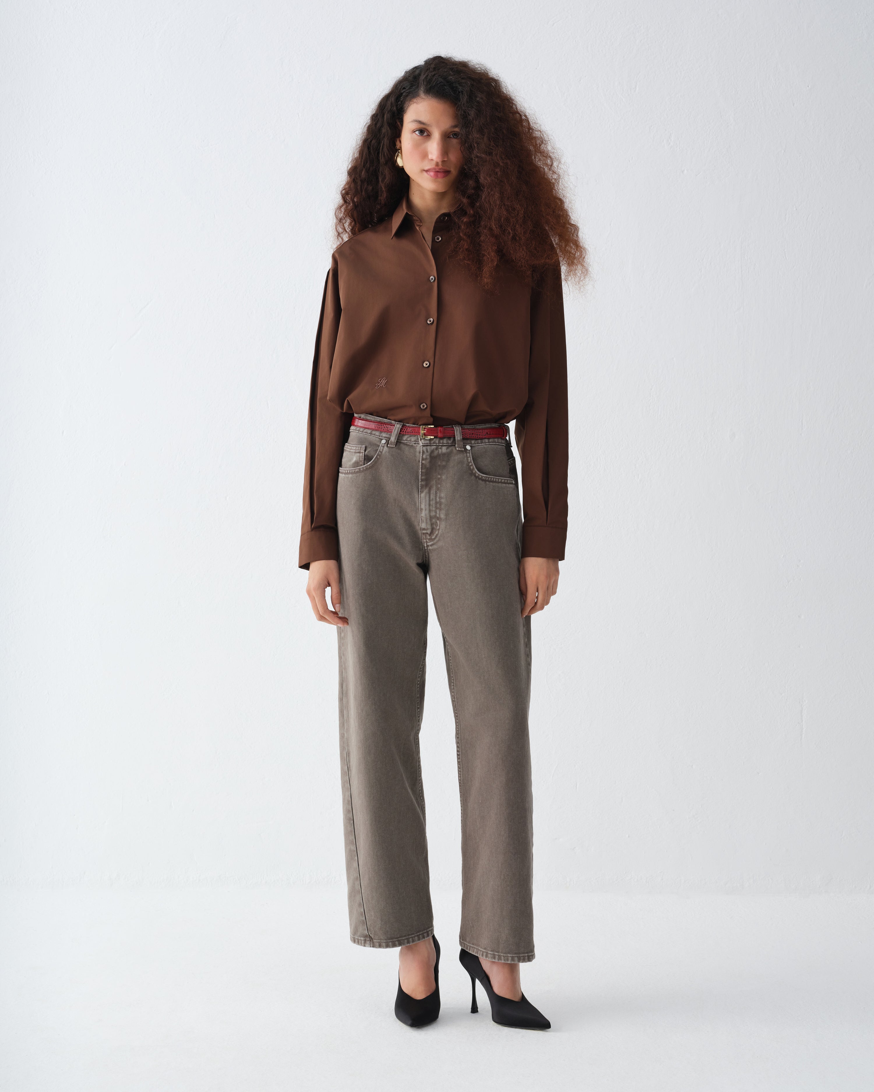 PONTE BROWN SHIRT