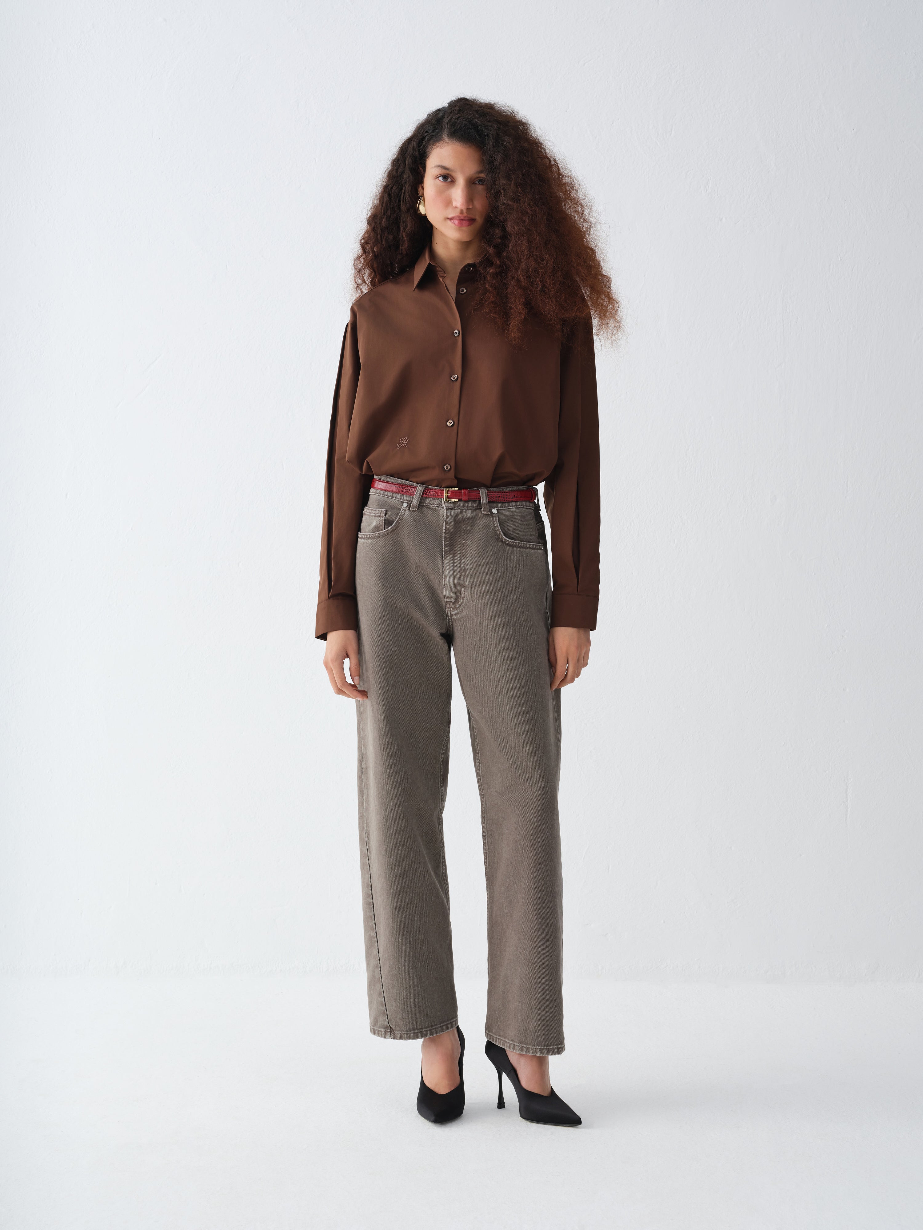 PONTE BROWN SHIRT