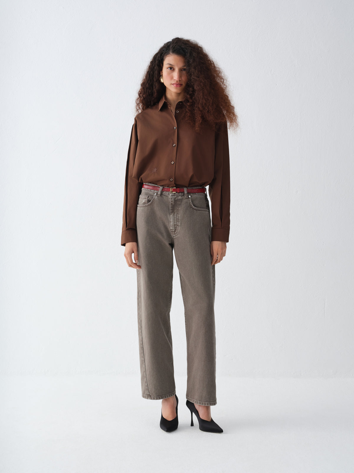 PONTE BROWN SHIRT