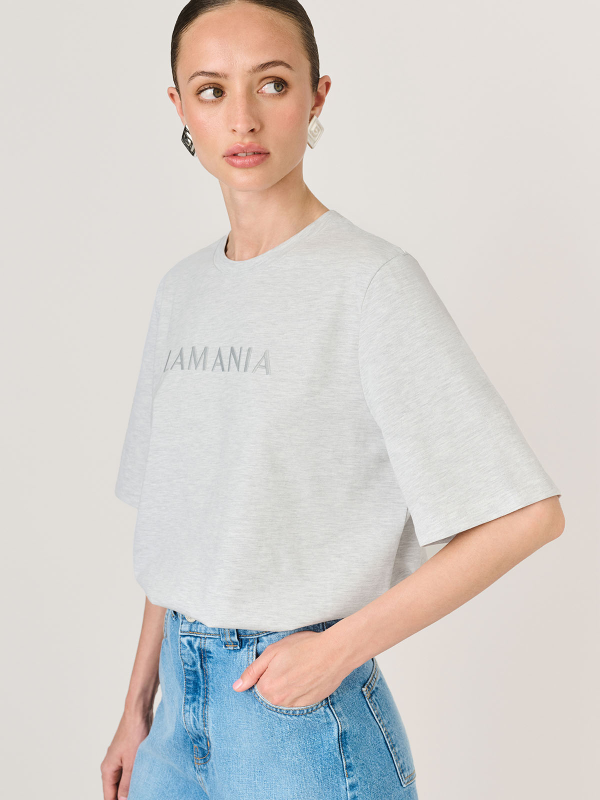 T-SHIRT LUCY LIGHT GREY MELANGE