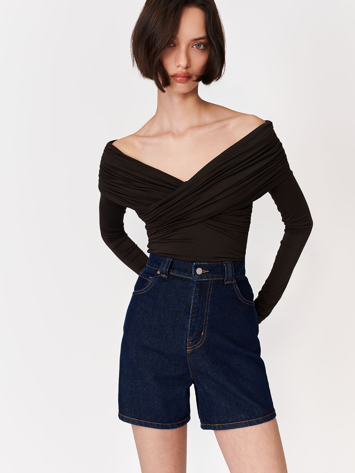 SZORTY JEANSOWE CAROLINE DARK INDYGO