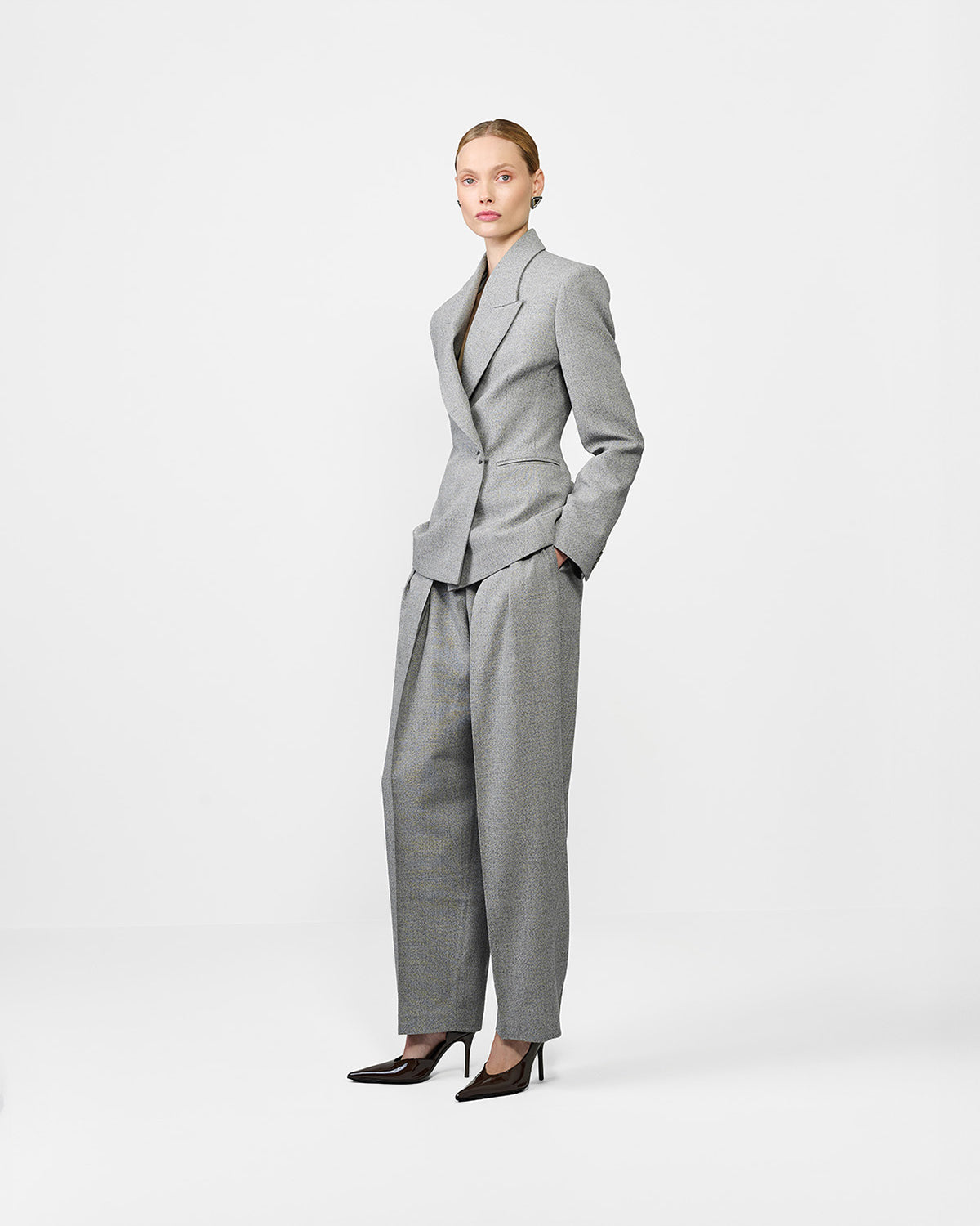 SPODNIE GARNITUROWE DIDION GREY MELANGE