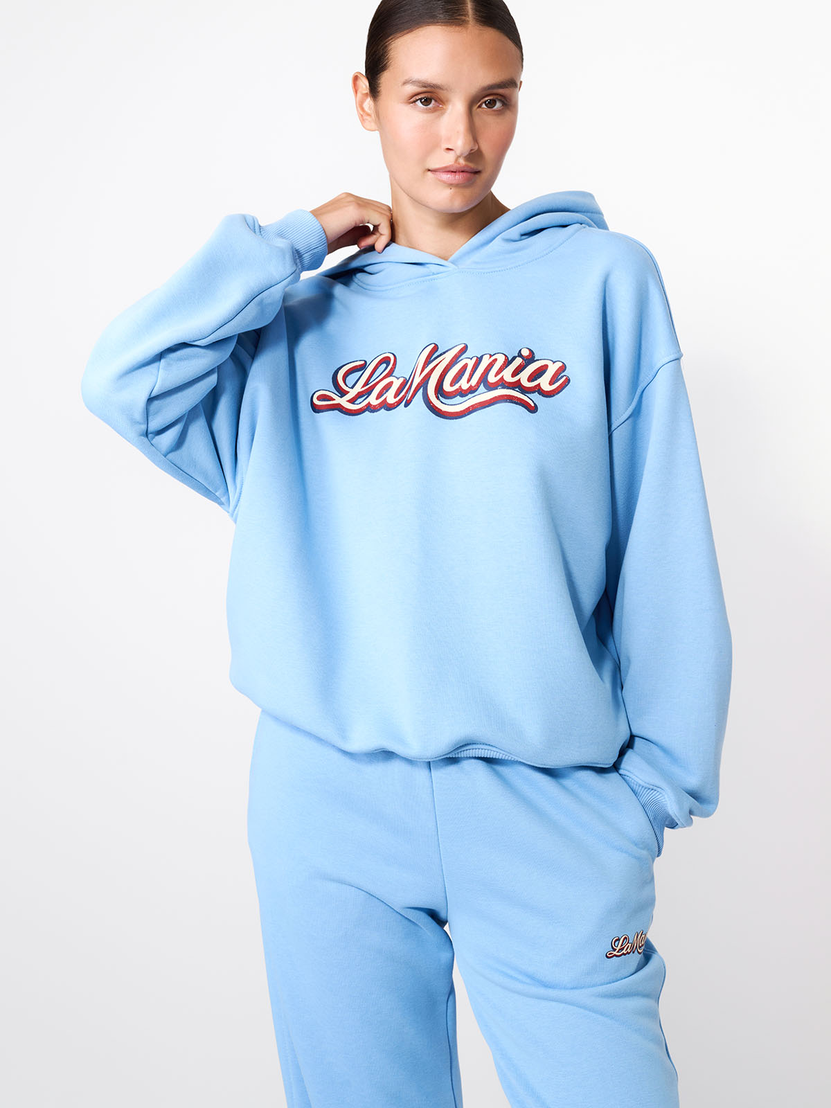 BLUZA Z KAPTUREM TAE BLUE