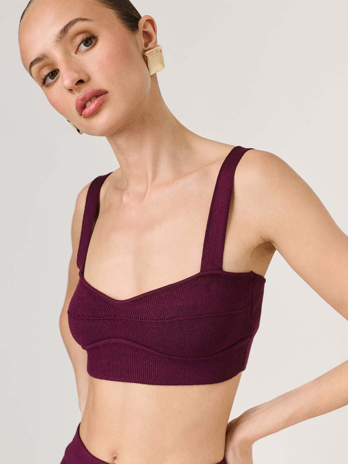 TOP NA RAMIĄCZKACH ANAIS PLUM
