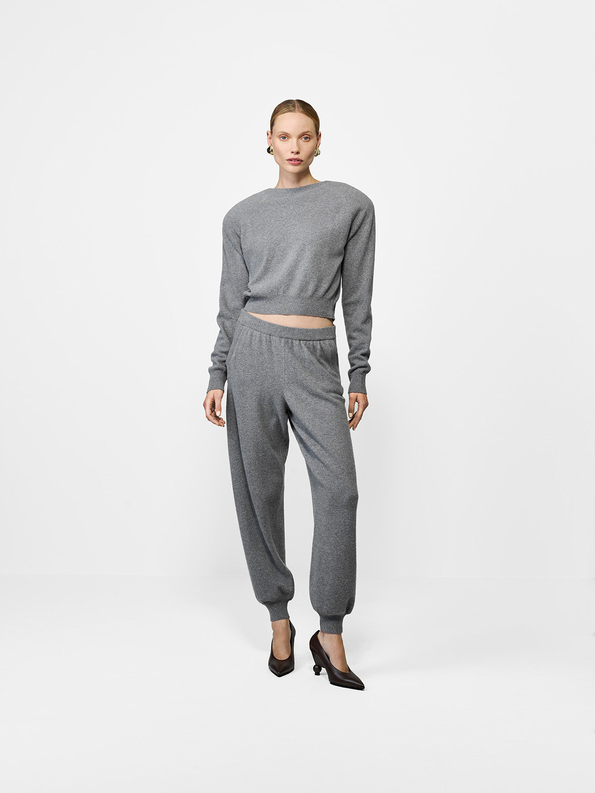 SPODNIE DZIANINOWE MAYRA GREY MELANGE