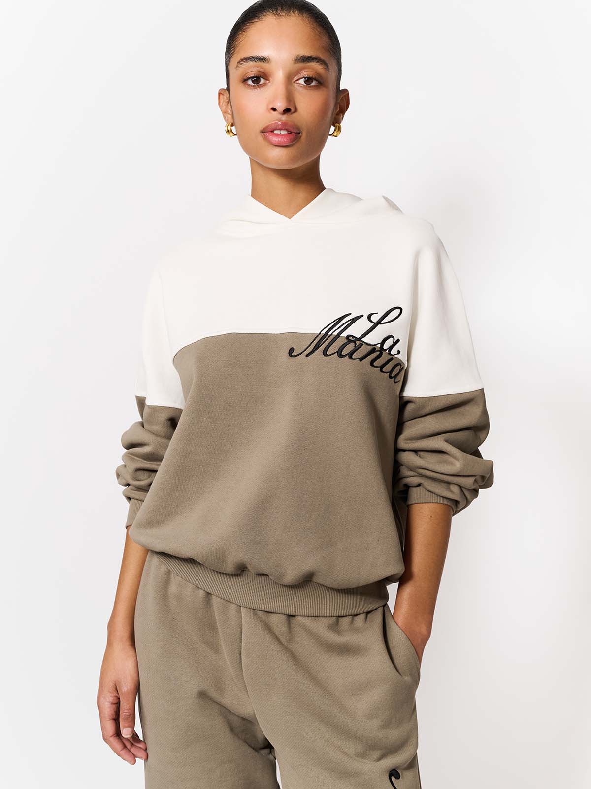 BLUZA Z KAPTUREM FLORIDA OLIVE-ECRU