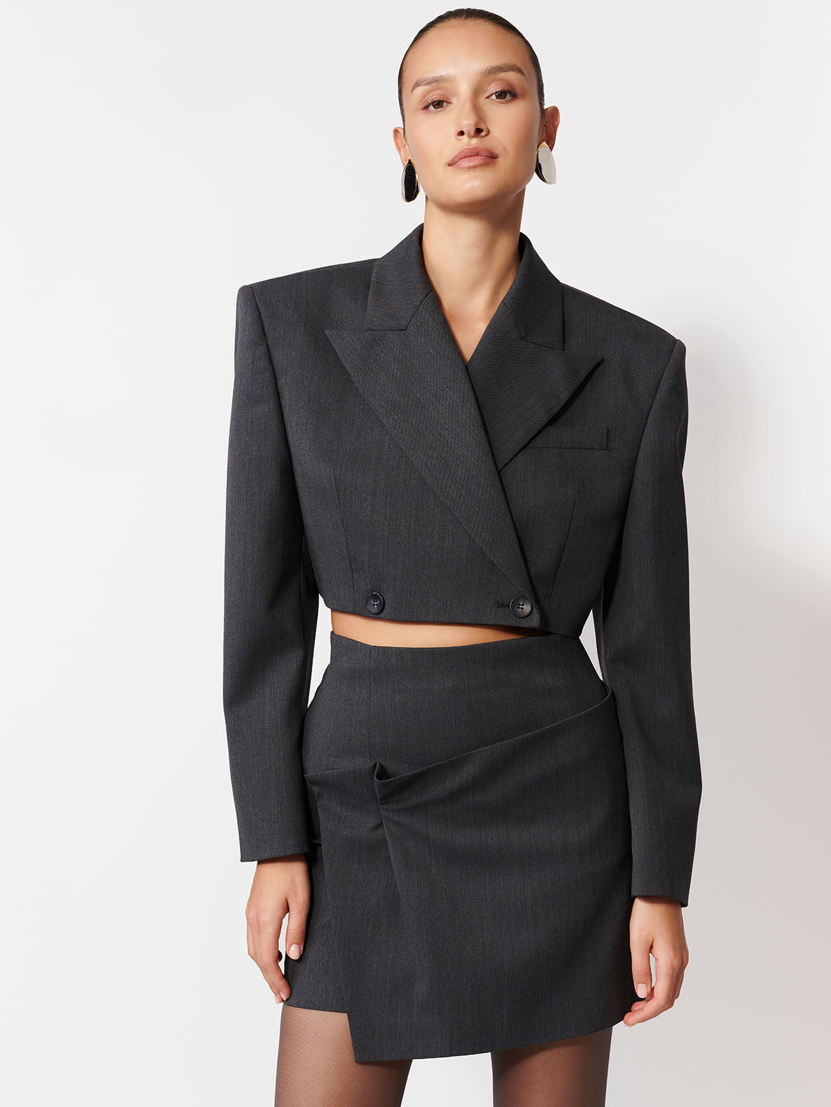 SPÓDNICA MINI GEMMA DARK GREY