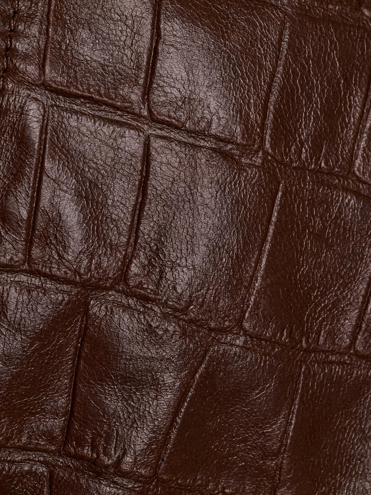LEATHER JACKET HAMBURG CROCODILE BROWN