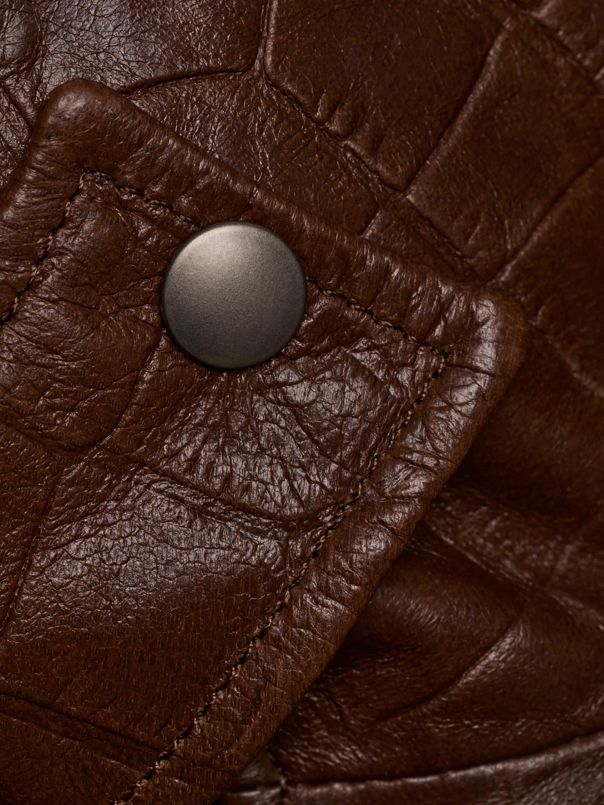 LEATHER JACKET HAMBURG CROCODILE BROWN