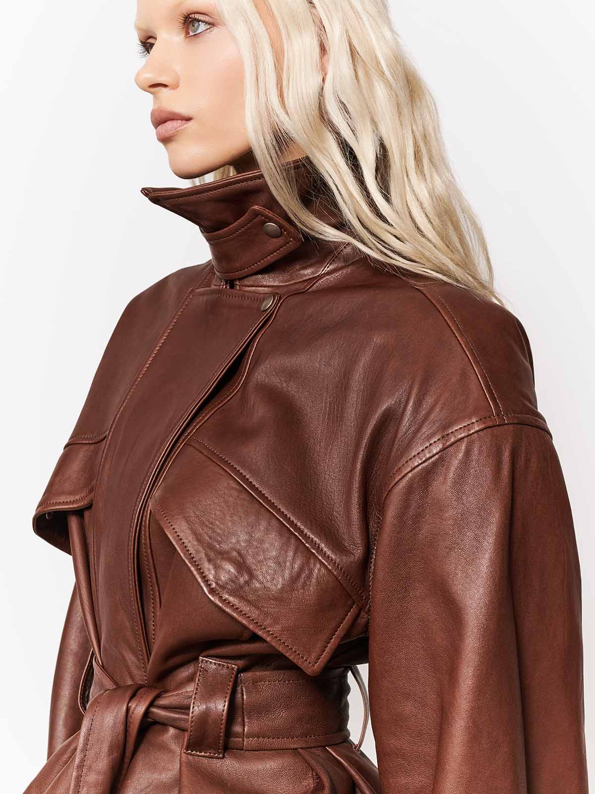 KURTKA SKÓRZANA HAMBURG BROWN